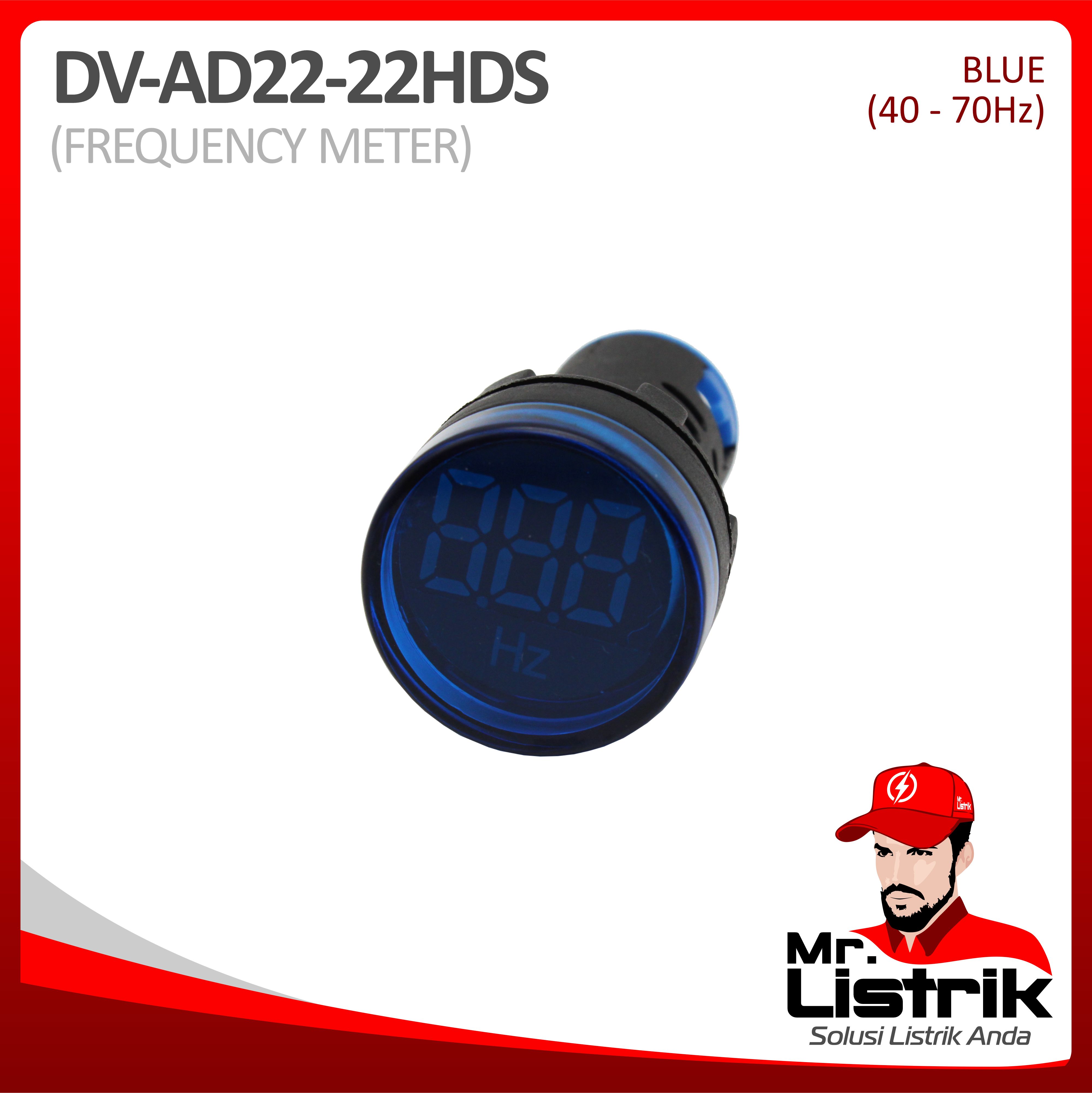Frequency Meter Lamp 22mm AD22-22HDS - Blue