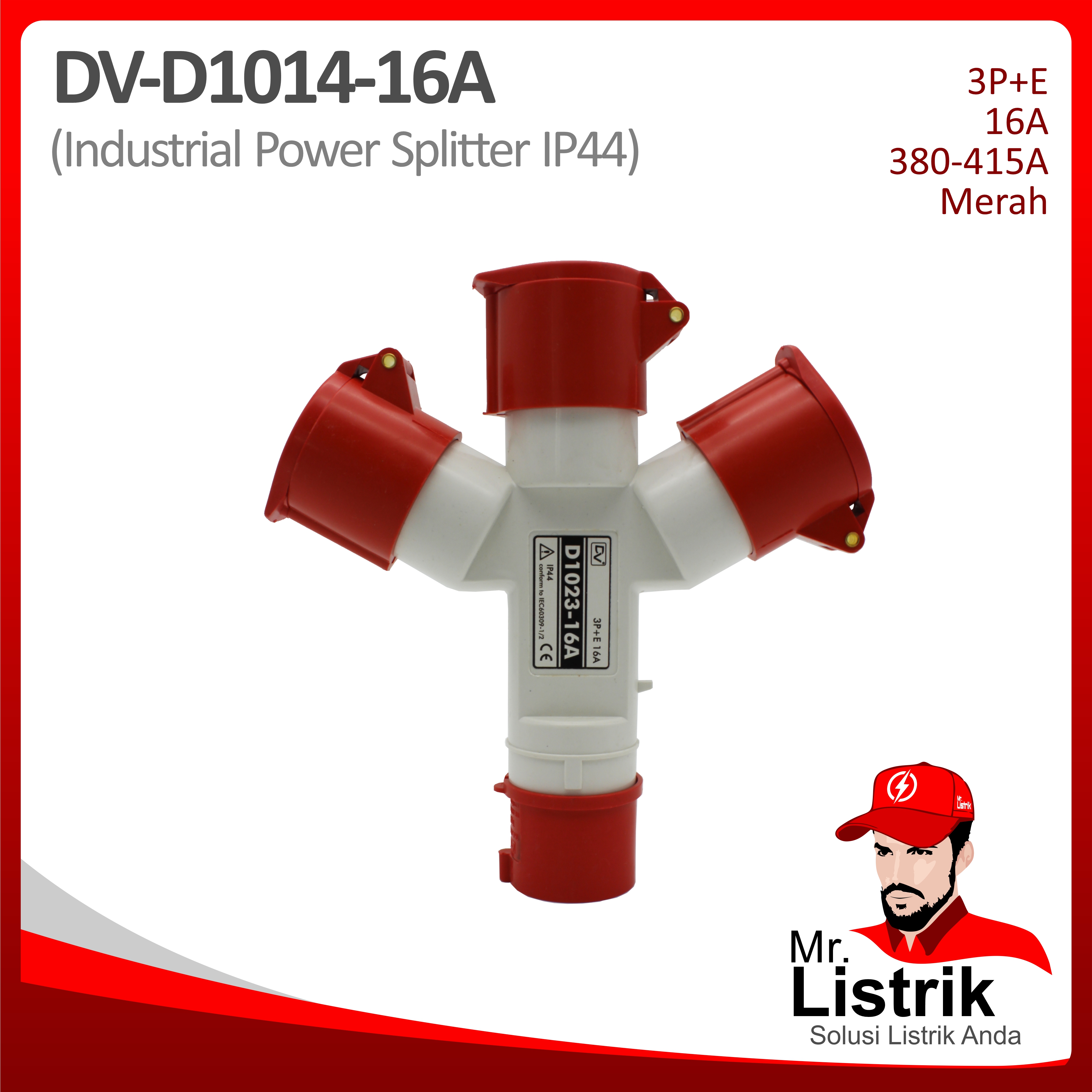 Industrial Plug+Socket 4 Pin 16A DV D1014-16A