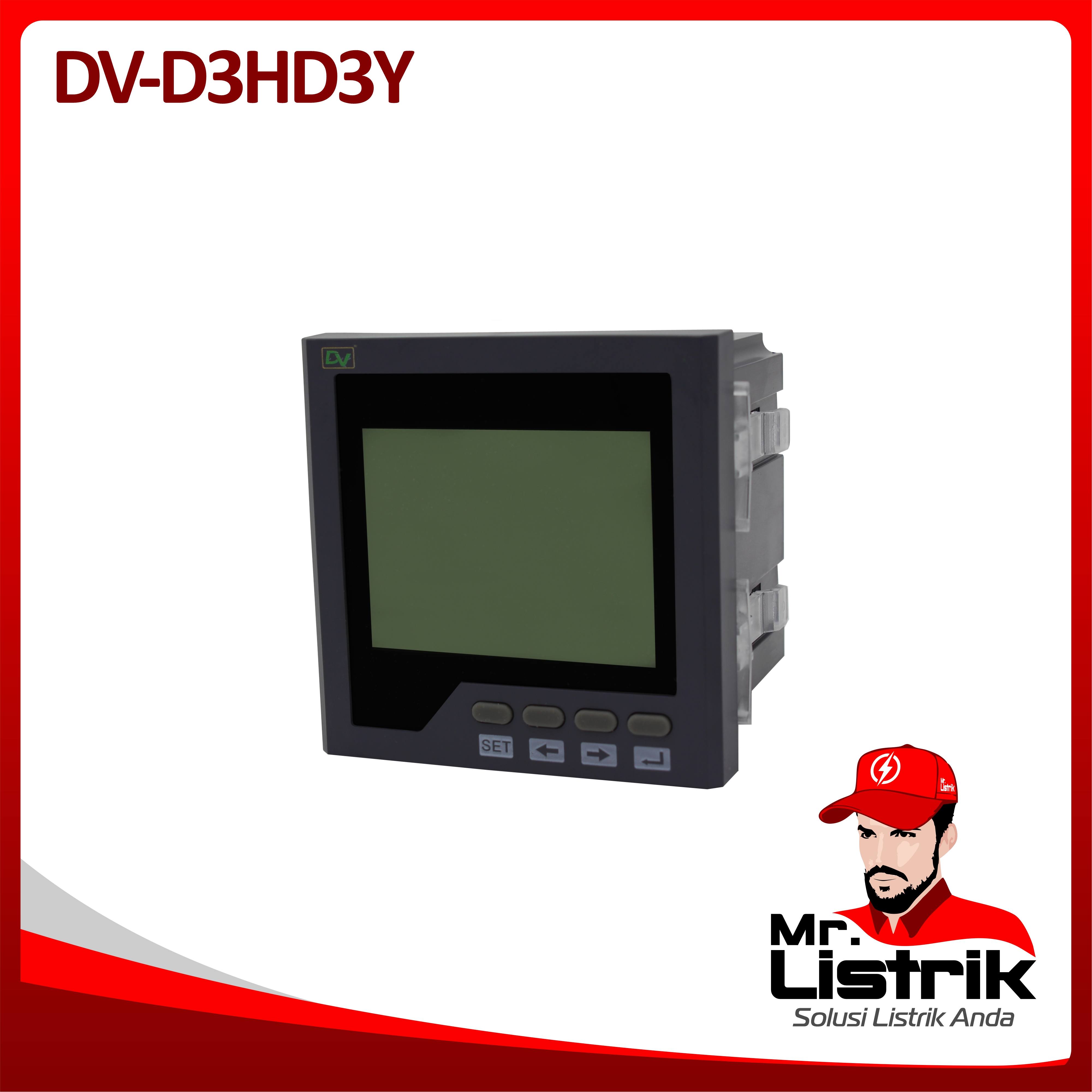 Digital Multimeter 3P + Harmonic LCD Display DV / D3HD3Y