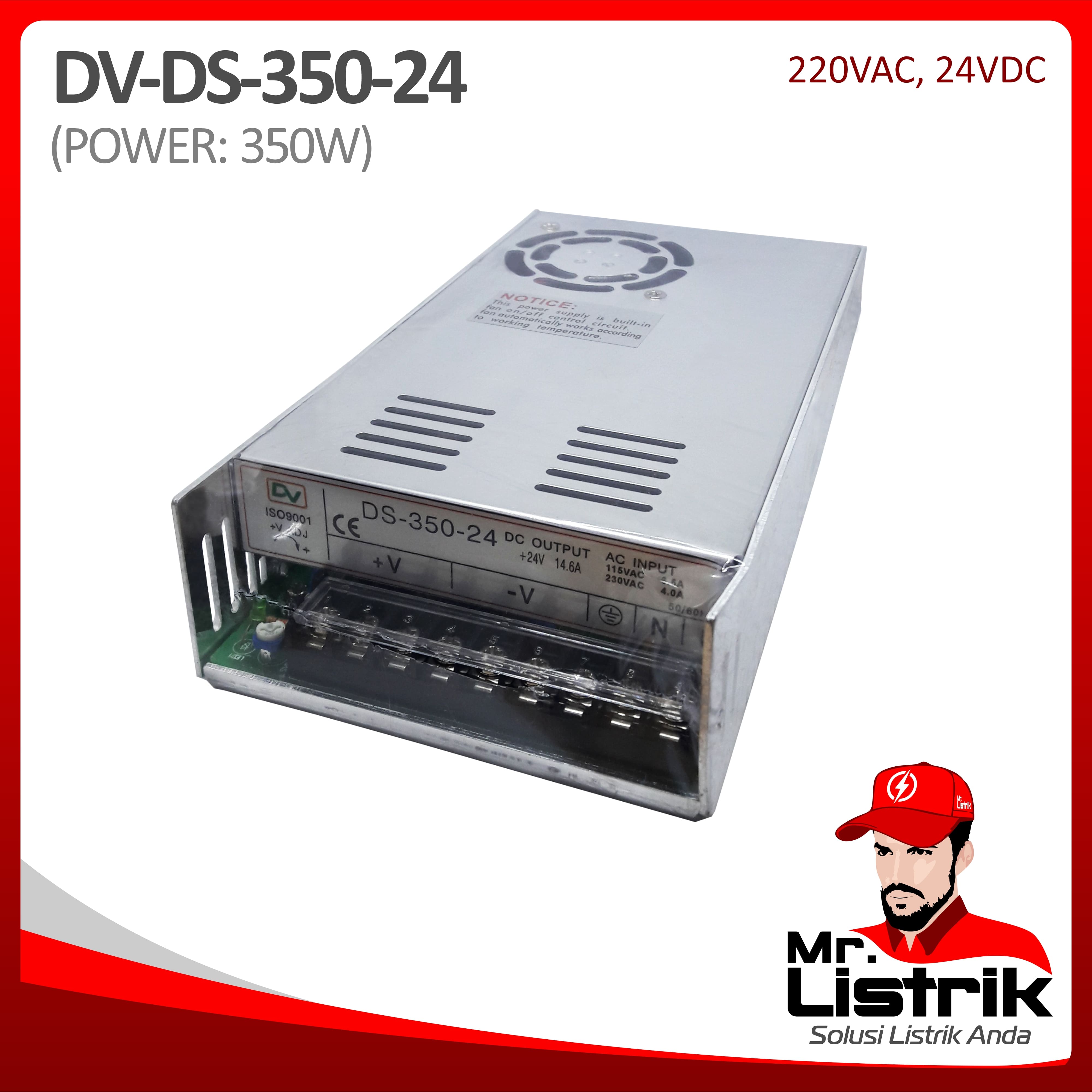 Power Supply AC to DC 350W 14,6A 24VDC DS-350-24
