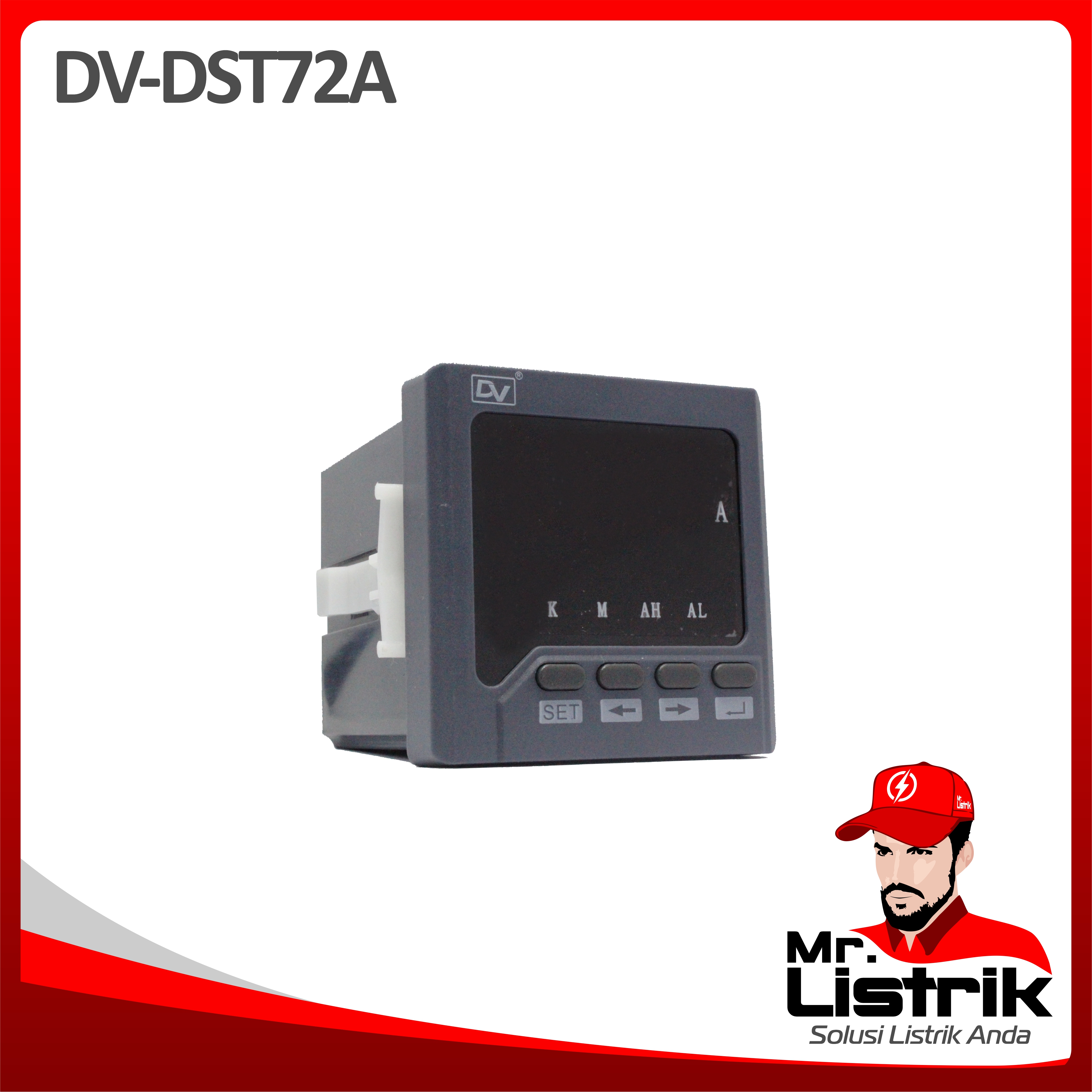 Ampere Meter Digital 1P LED Display 72x72 / DST72A