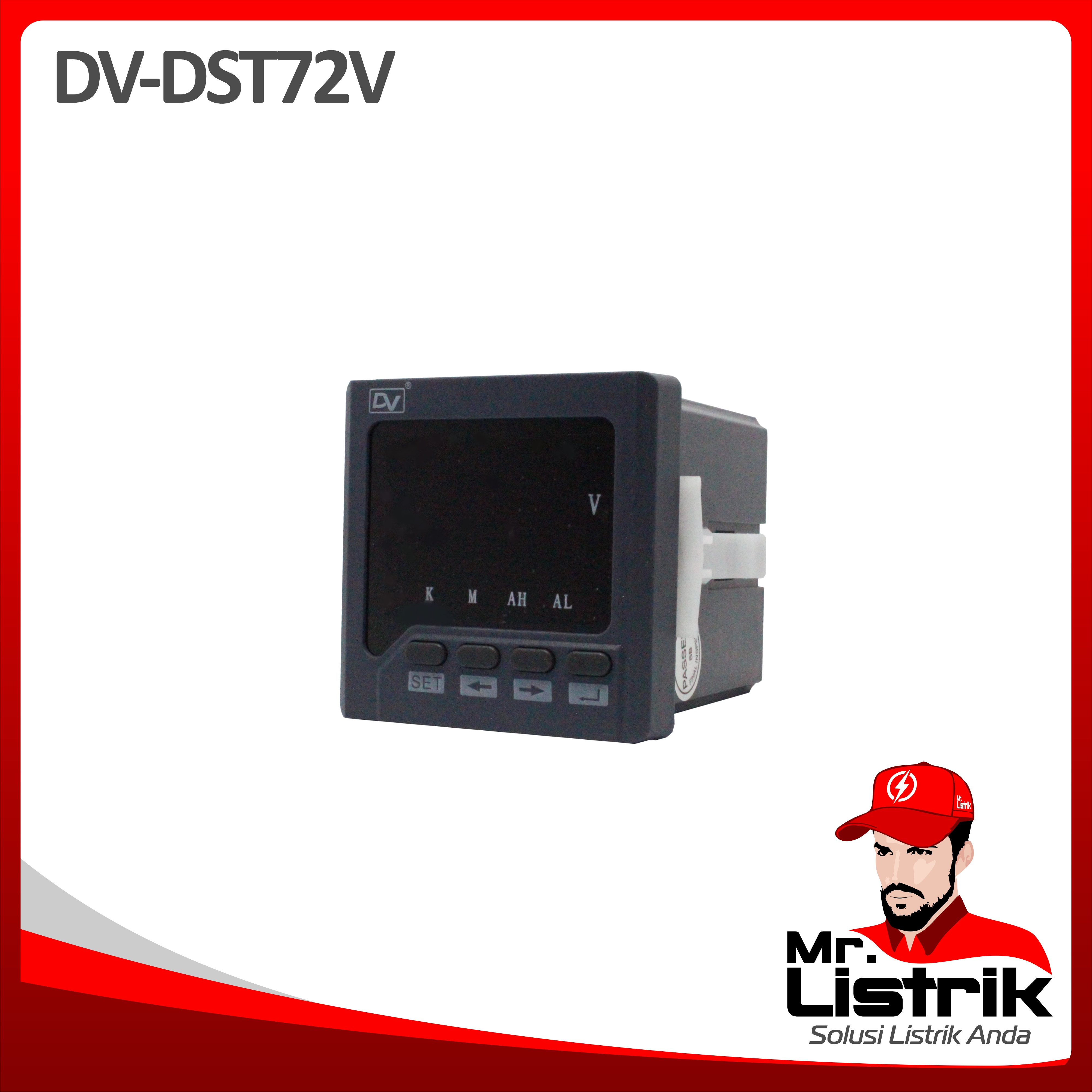 Voltmeter Digital 1P LED Display 72x72 DV / DST72V