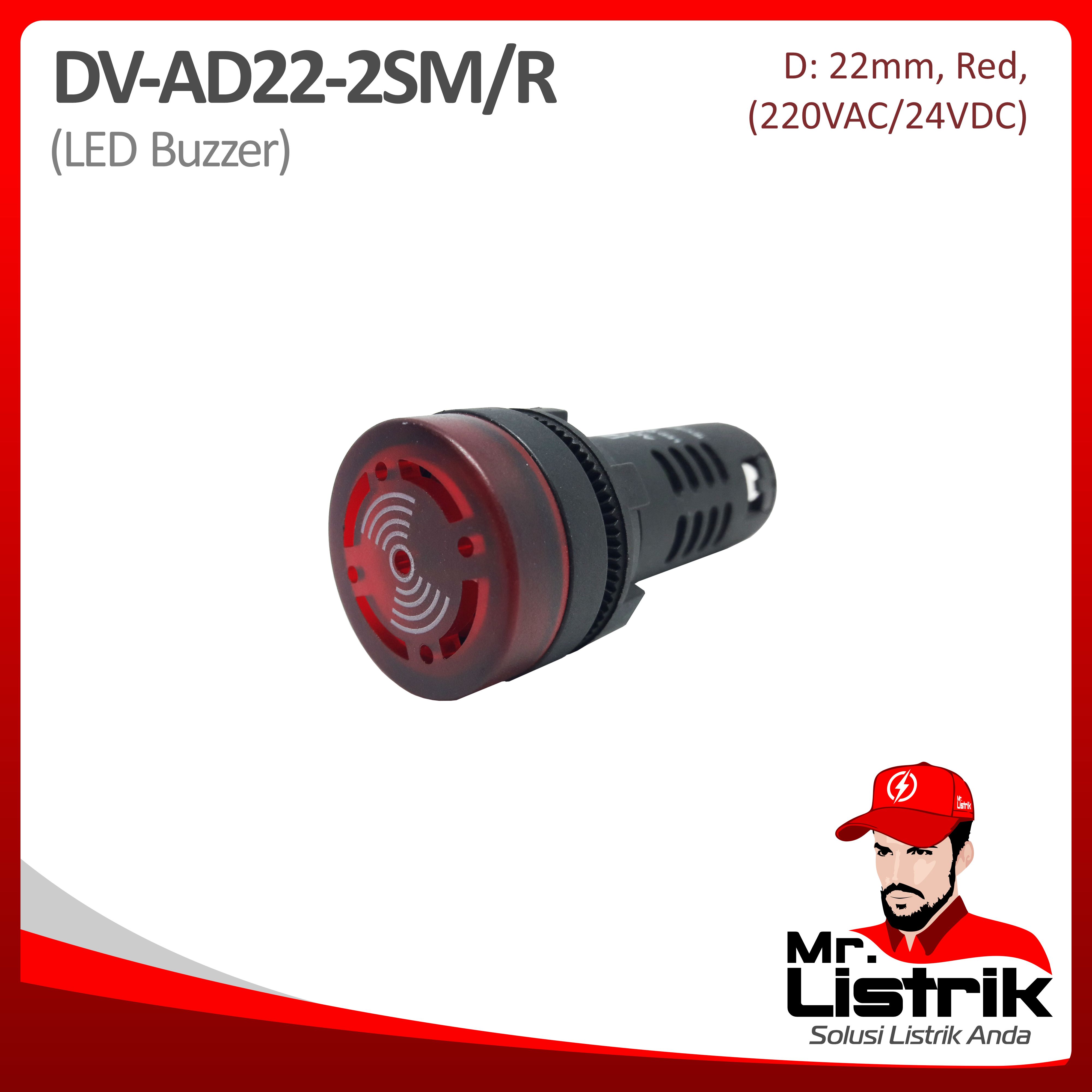Led Buzzer 22mm 24VDC DV AD22-22SM/R-24