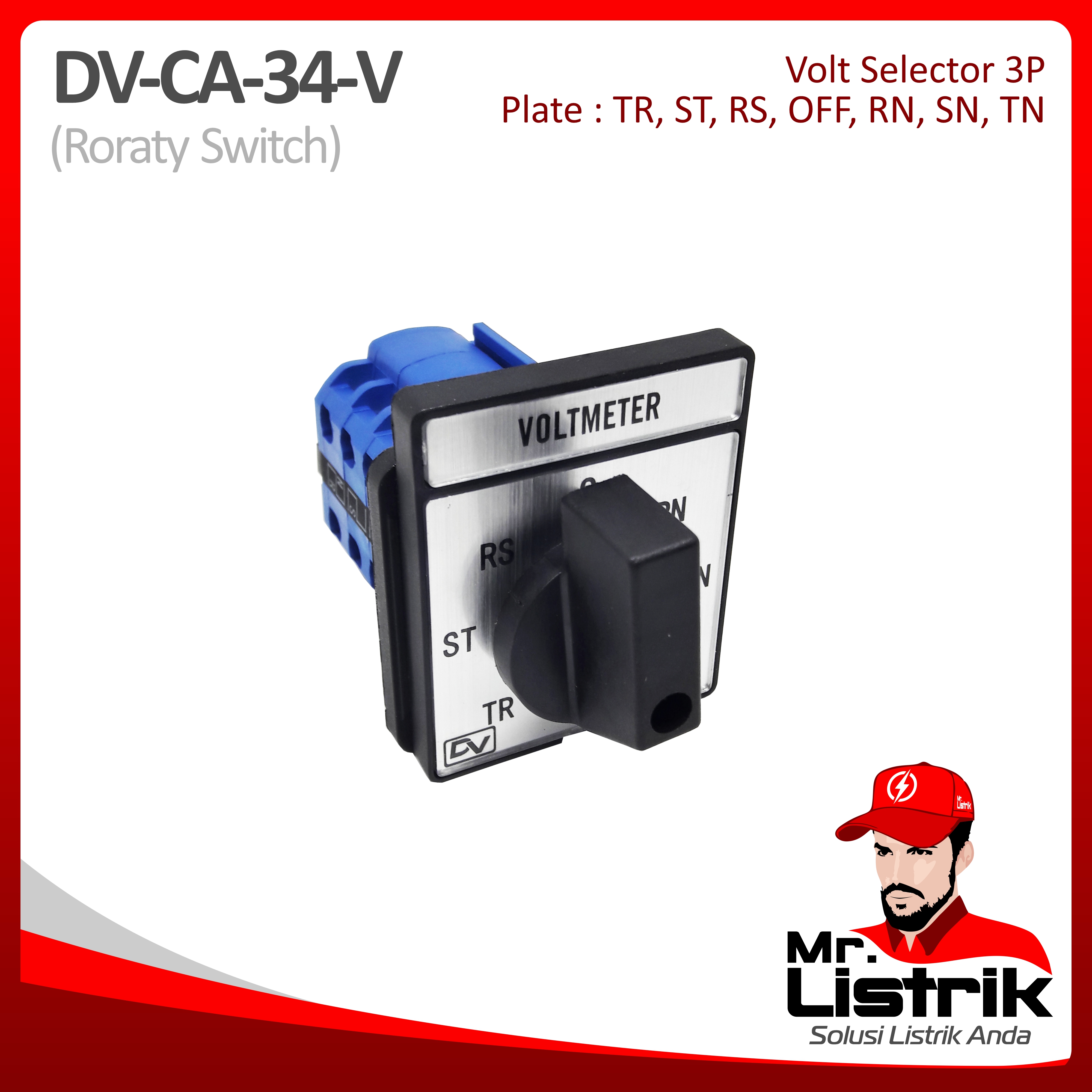 Rotary Switch Volt Selector 3P DV CA-34-V