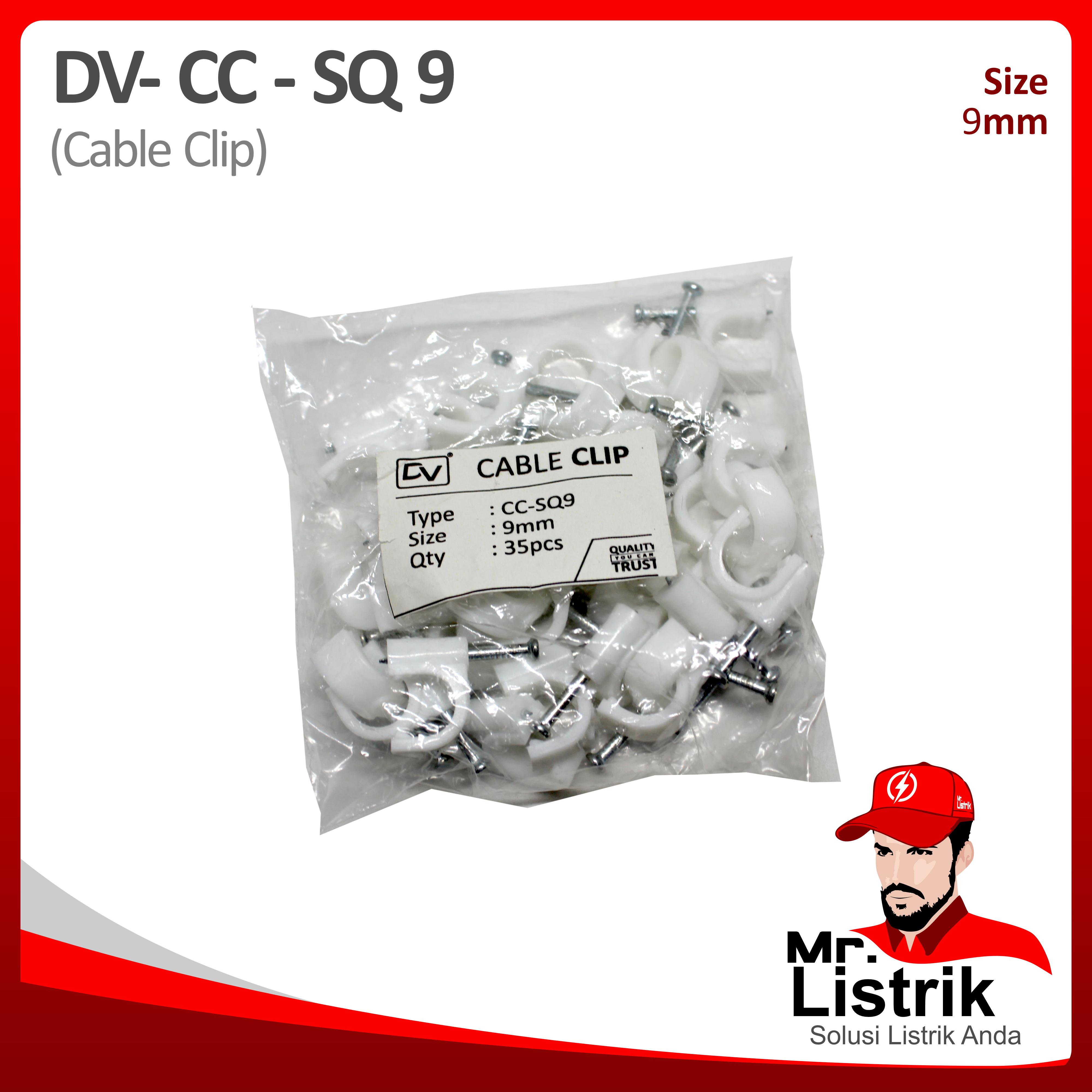 Cable Clip 9mm DV CC-SQ 9