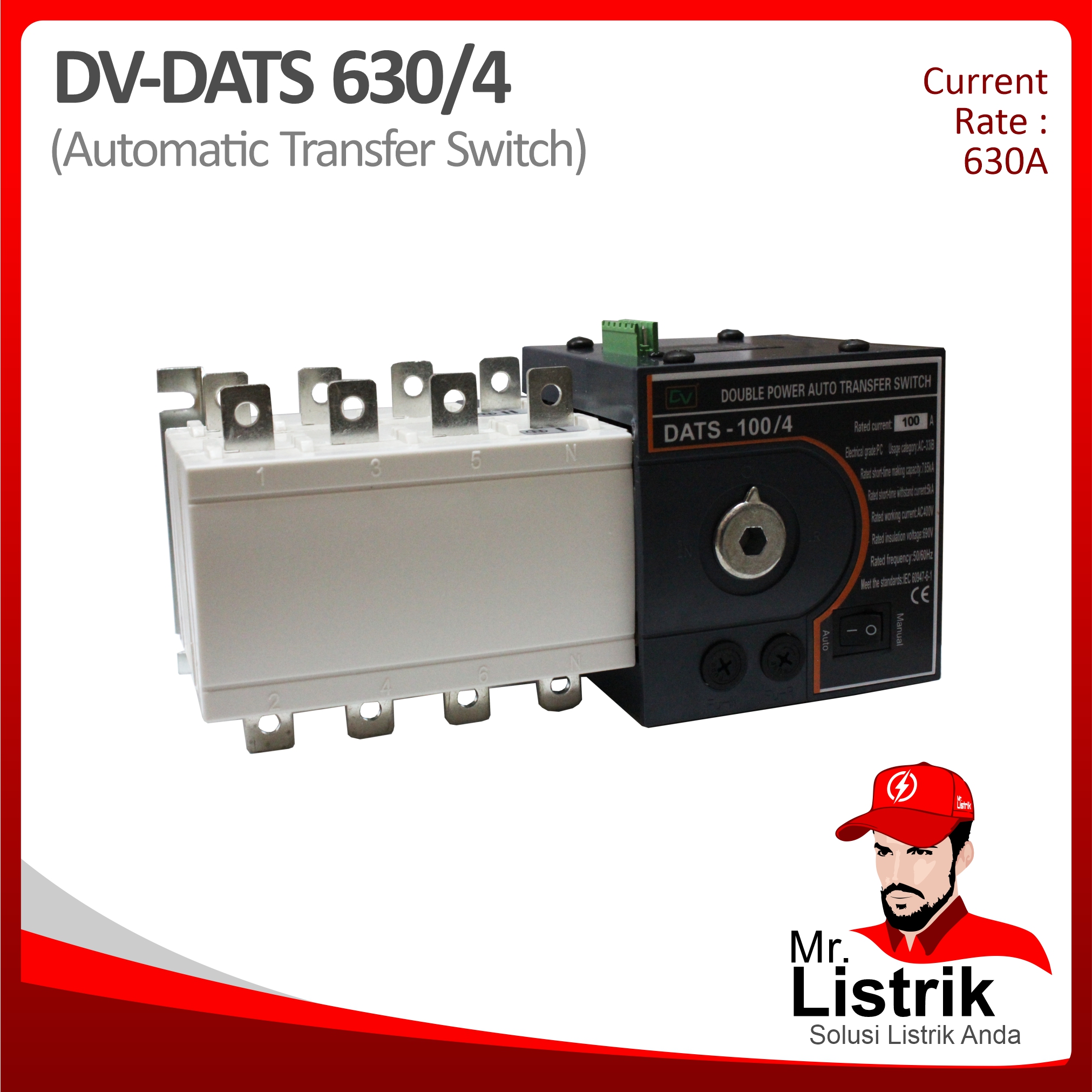 ATS Motorized 4P 630A DV DATS 630/4