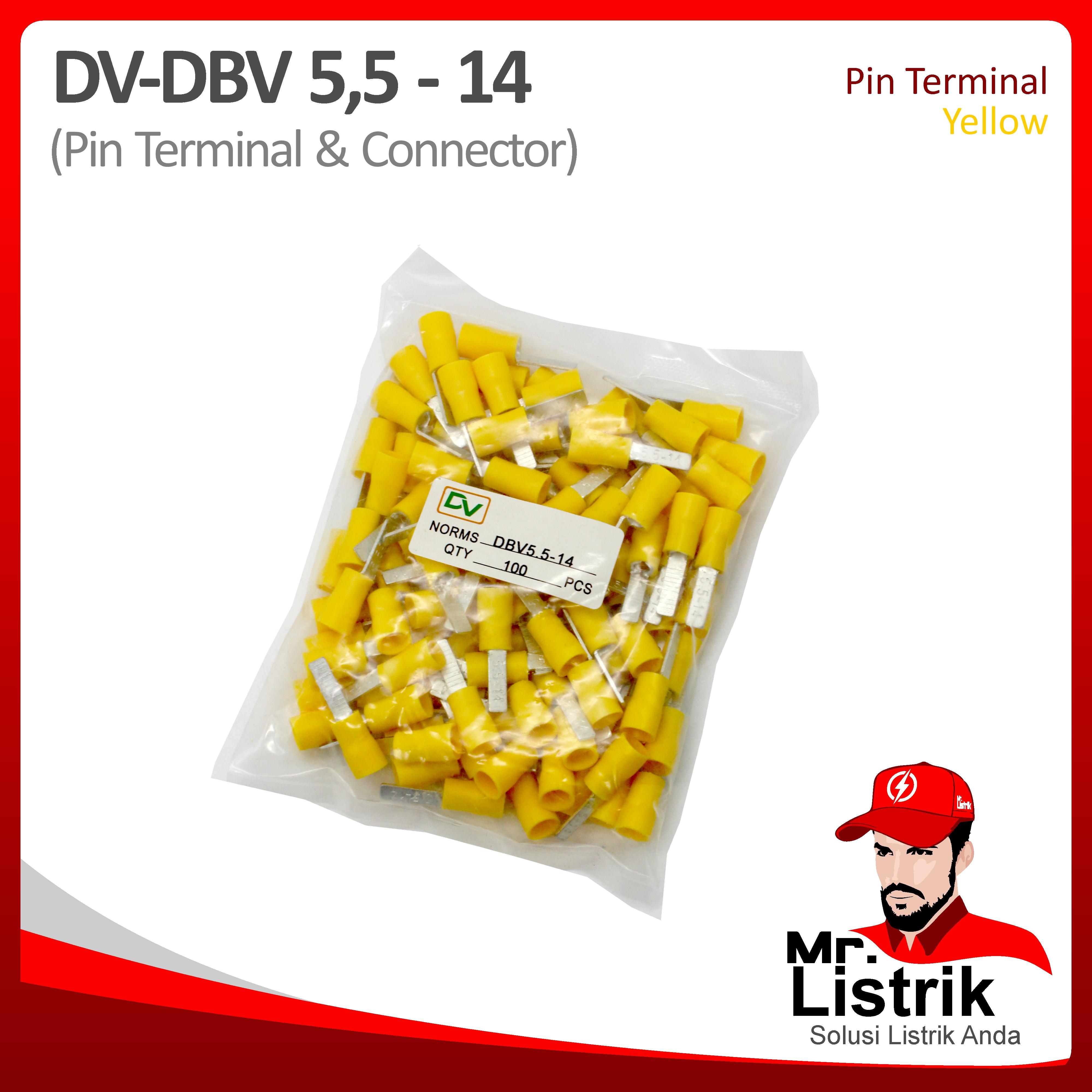 Pin Terminal 4-6mm Yellow DV DBV5.5-14