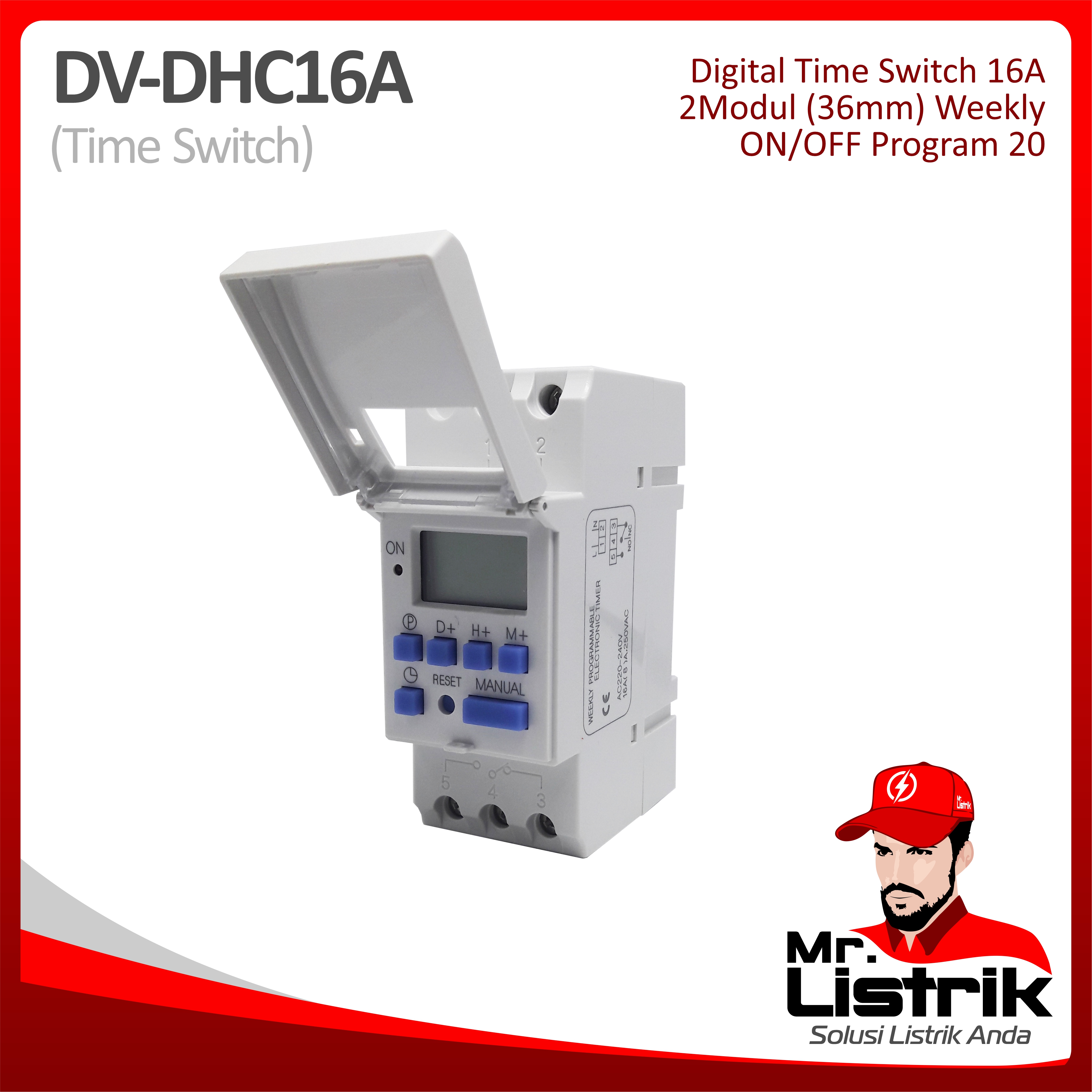 Digital Time Switch IP20 Weekly DV DHC16A
