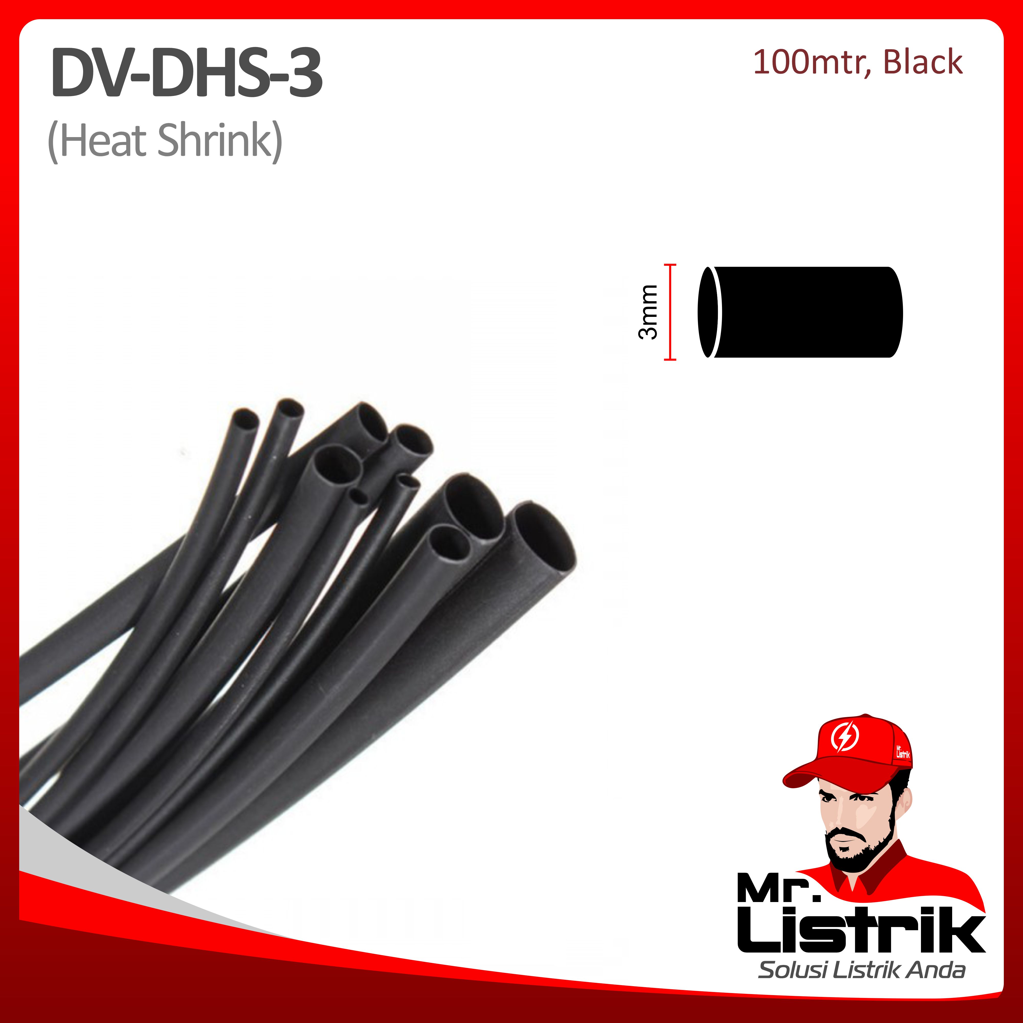 Heatshrink 3mm Black DV DHS-3