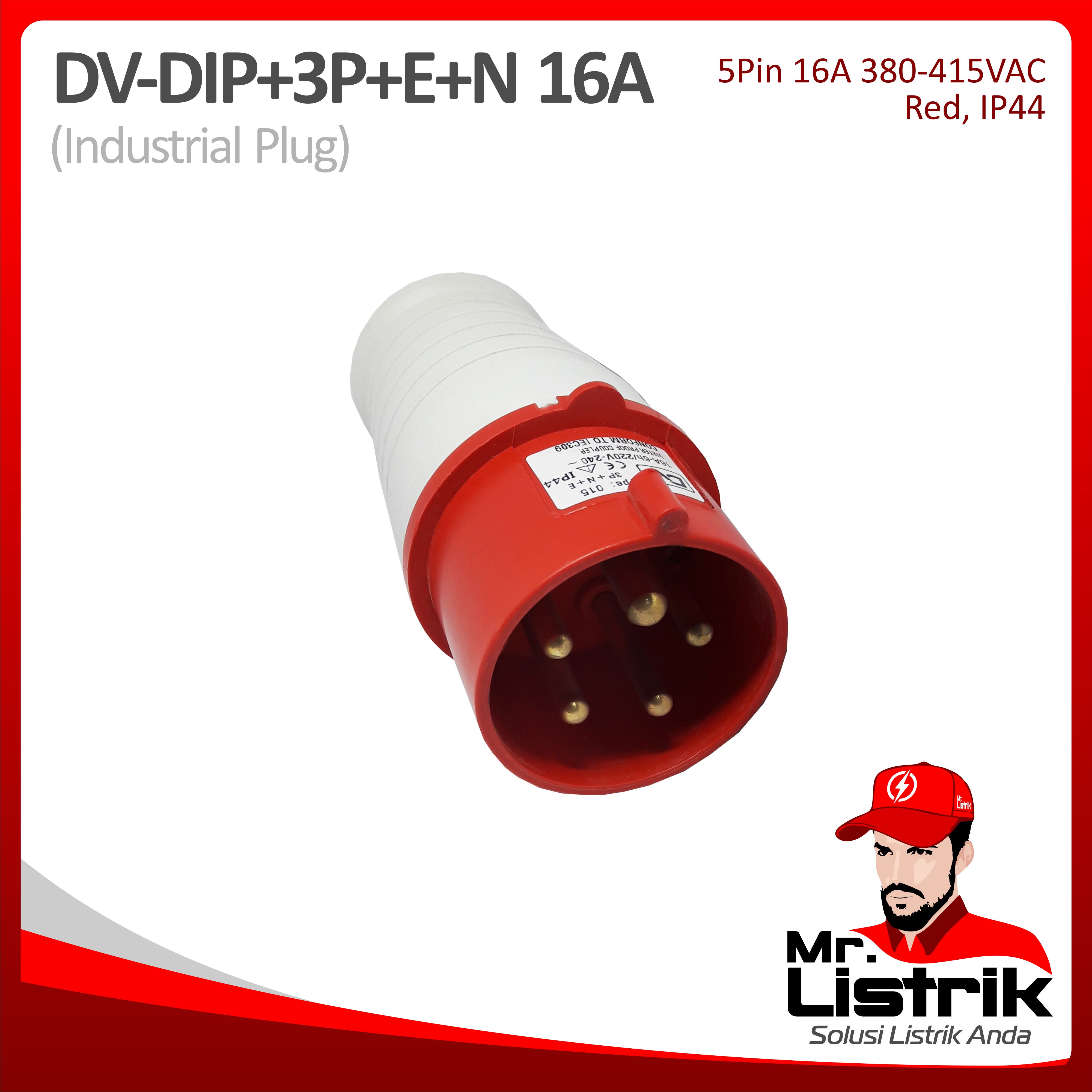 Industrial Plug 5 Pin 16A DV DIP-3P+E+N-16A