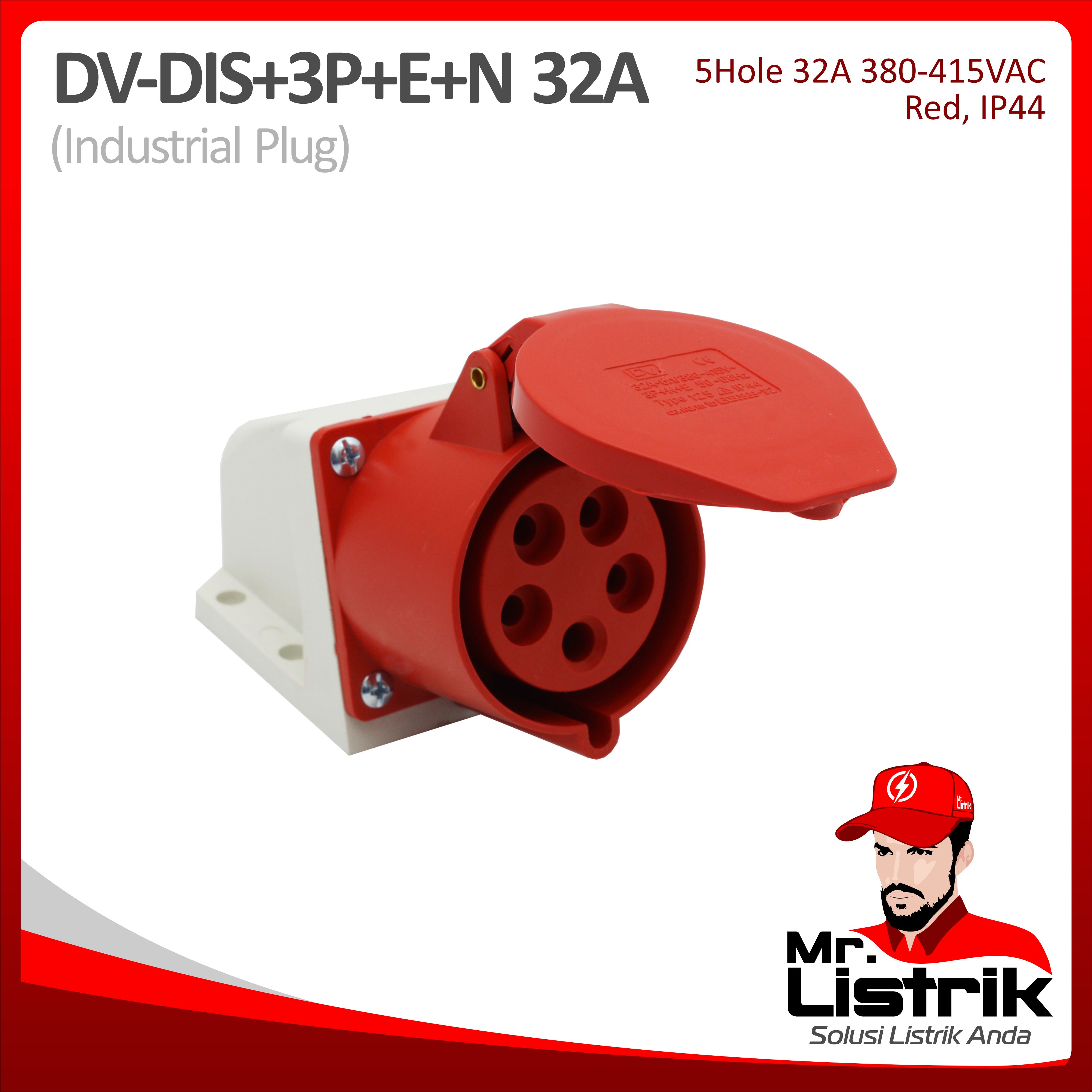 Industrial Socket 5 Pin 32A DV DIS-3P+E+N-32A