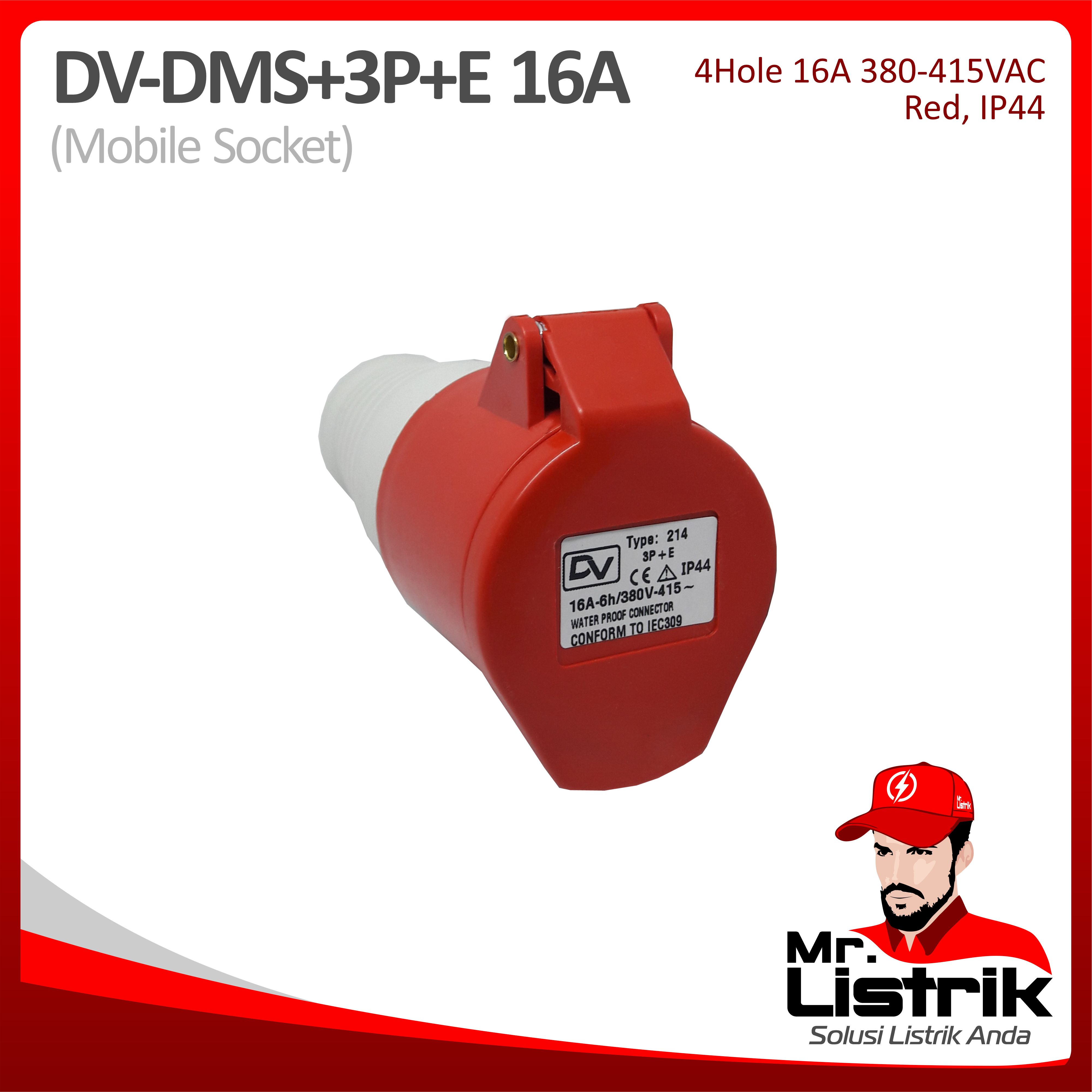 Mobile Socket 4 Pin 16A DV DMS-3P+E-16A