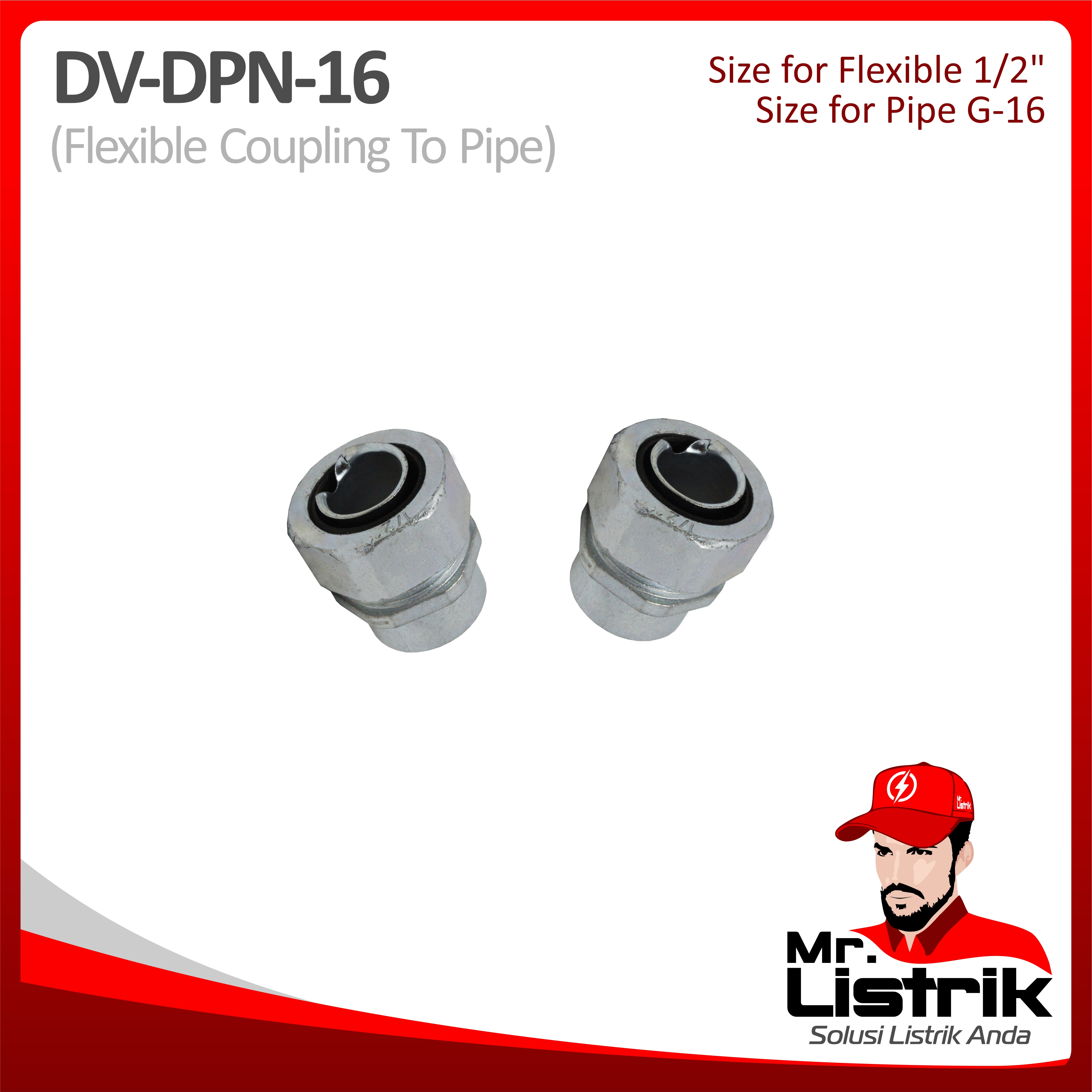 Metal Gland Straight Type Coupling 1/2" DPN-16