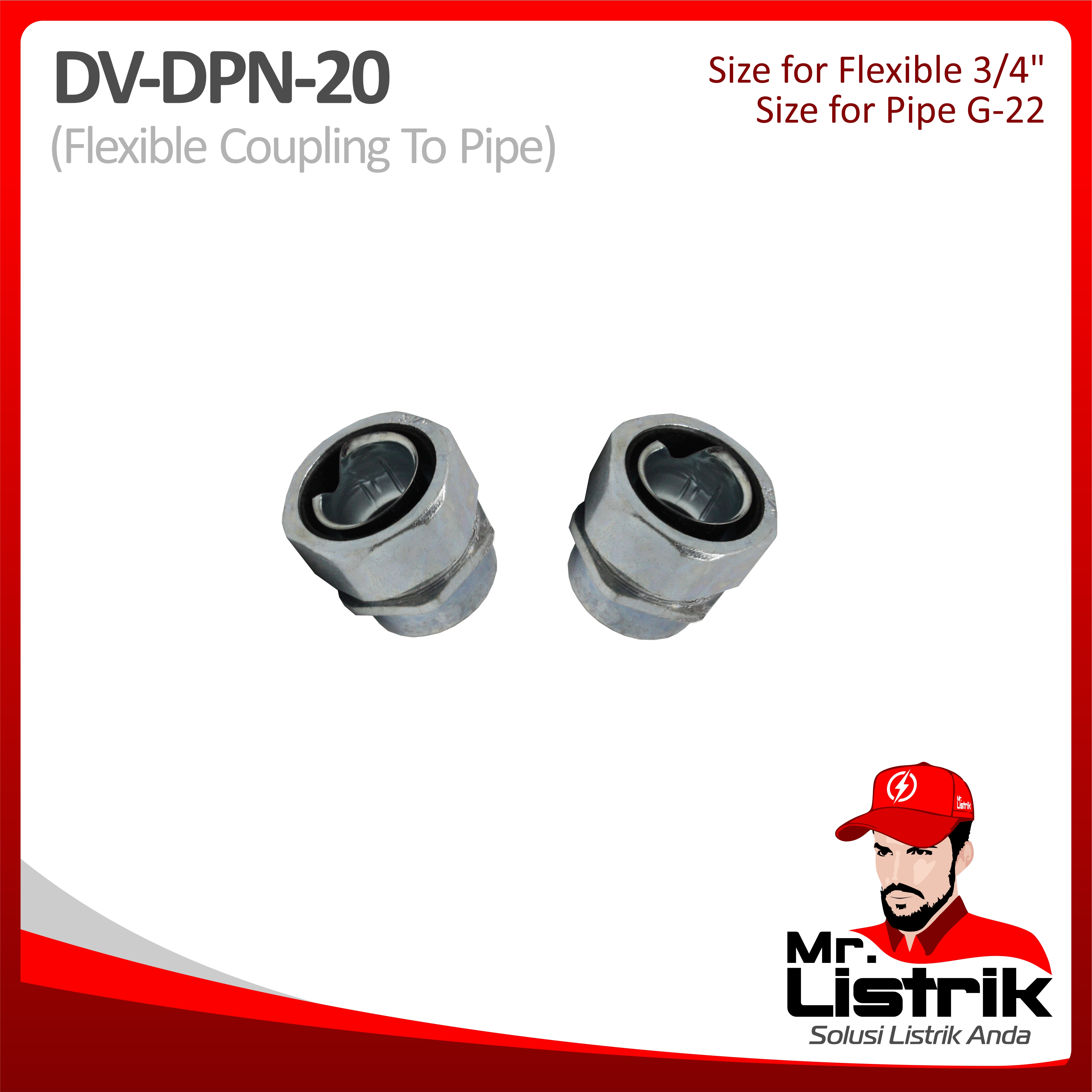 Metal Gland Straight Type Coupling 3/4" DPN-20