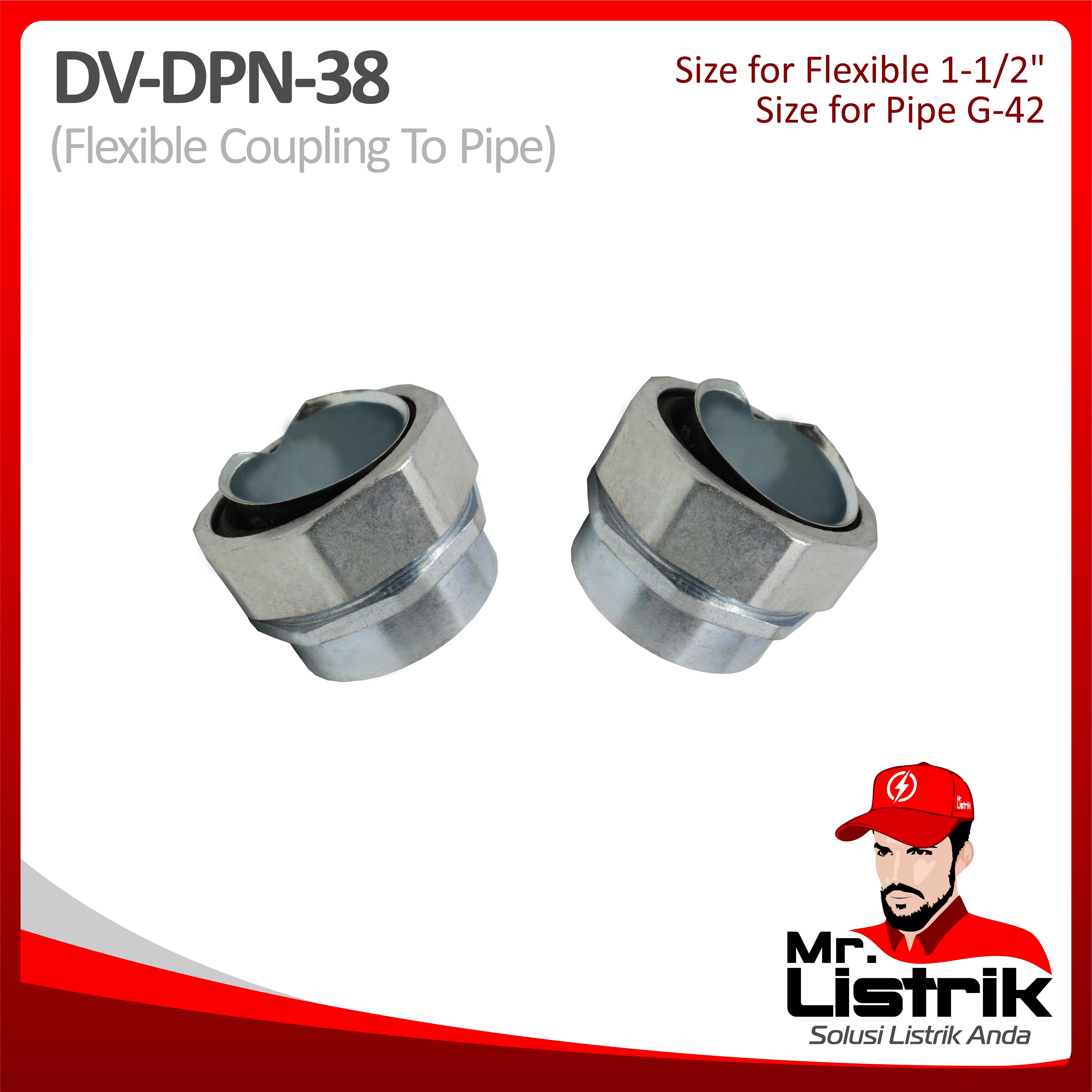 Metal Gland Straight Type Coupling 1-1/2" DPN-38