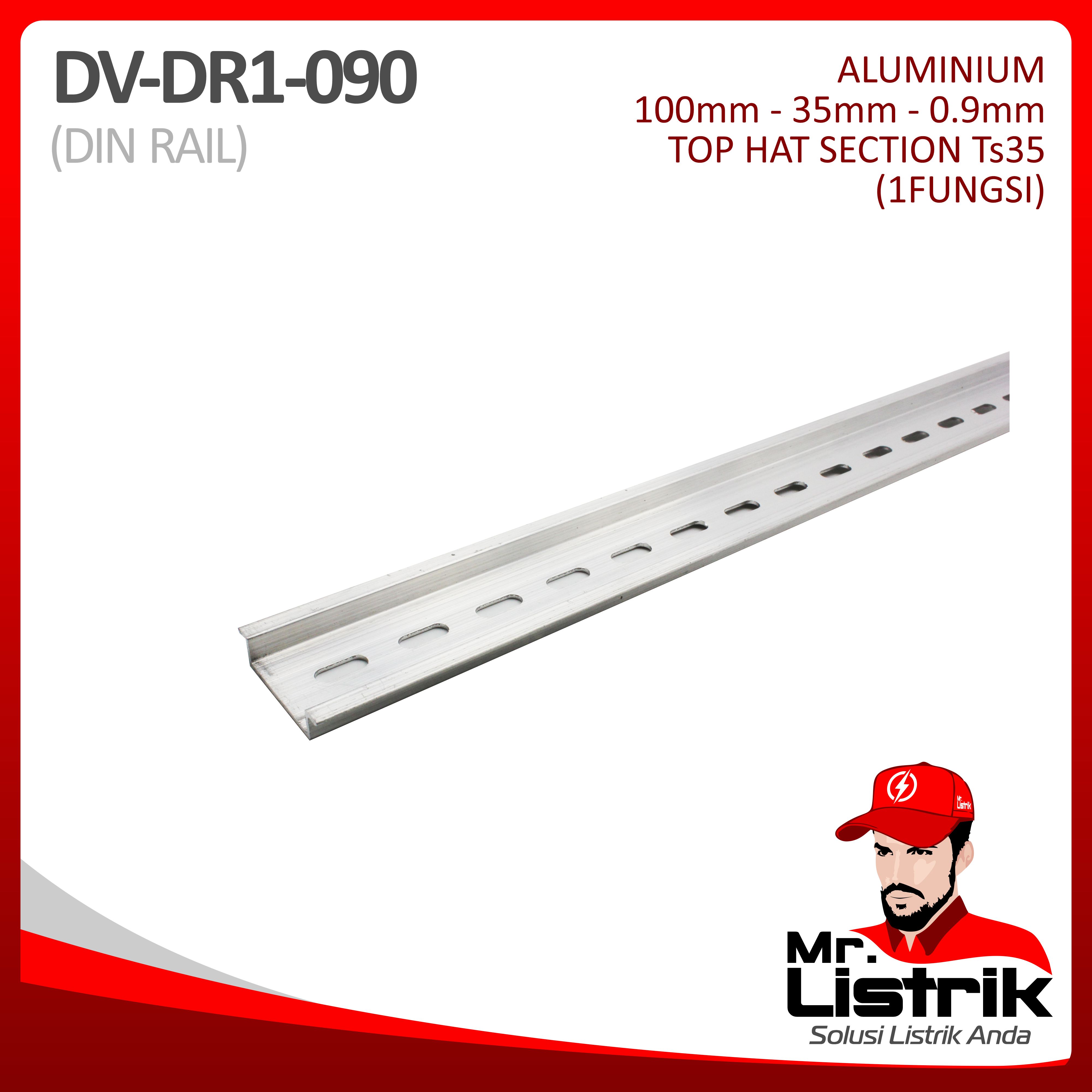 Din Rail/Rel MCB 1 Fungsi Aluminium DV DR1-090