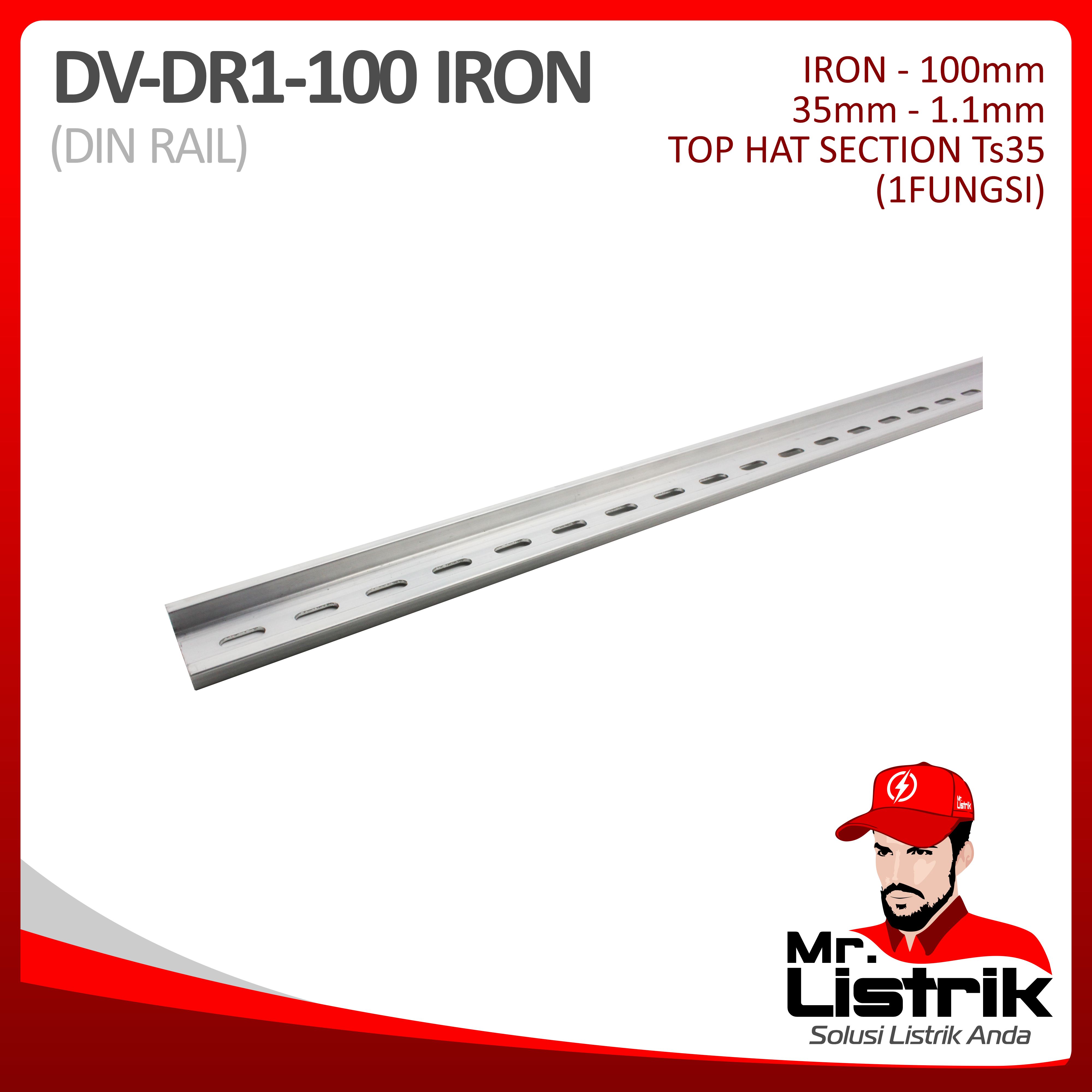Din Rail/Rel MCB 1 Fungsi Iron DV DR1-100-Iron