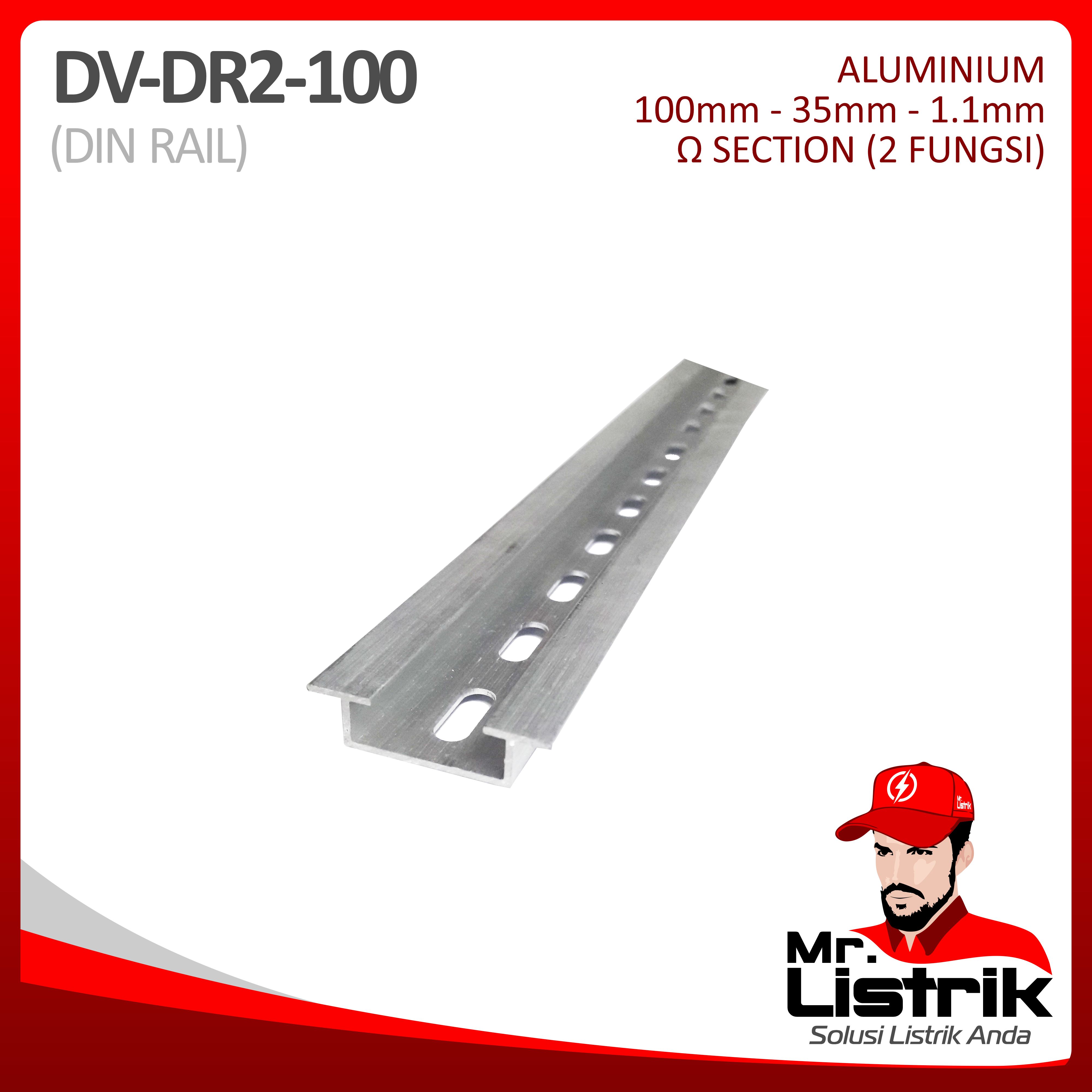 Din Rail/Rel MCB 2 Fungsi Aluminium DV DR2-090