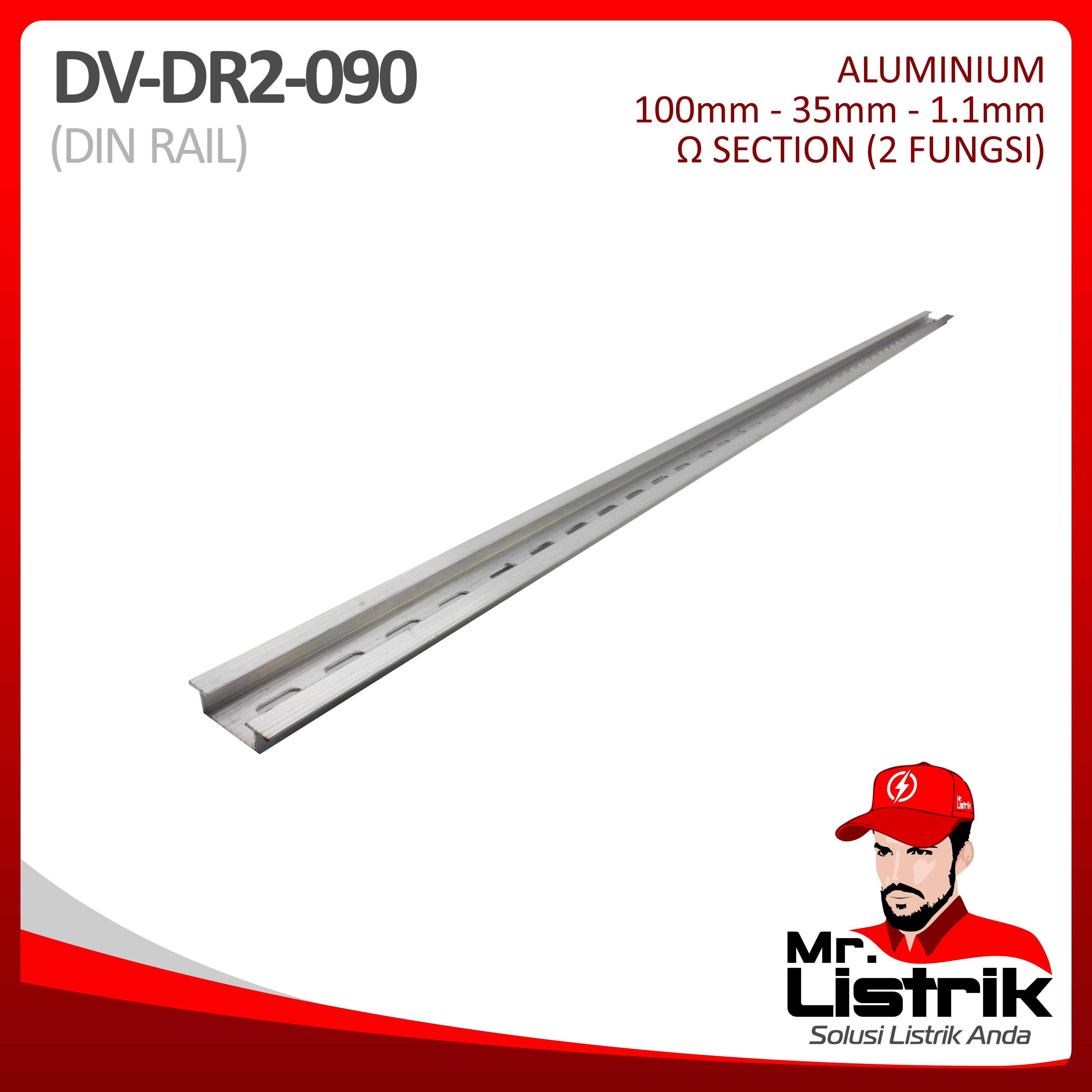 Din Rail/Rel MCB 2 Fungsi Aluminium DV DR2-100