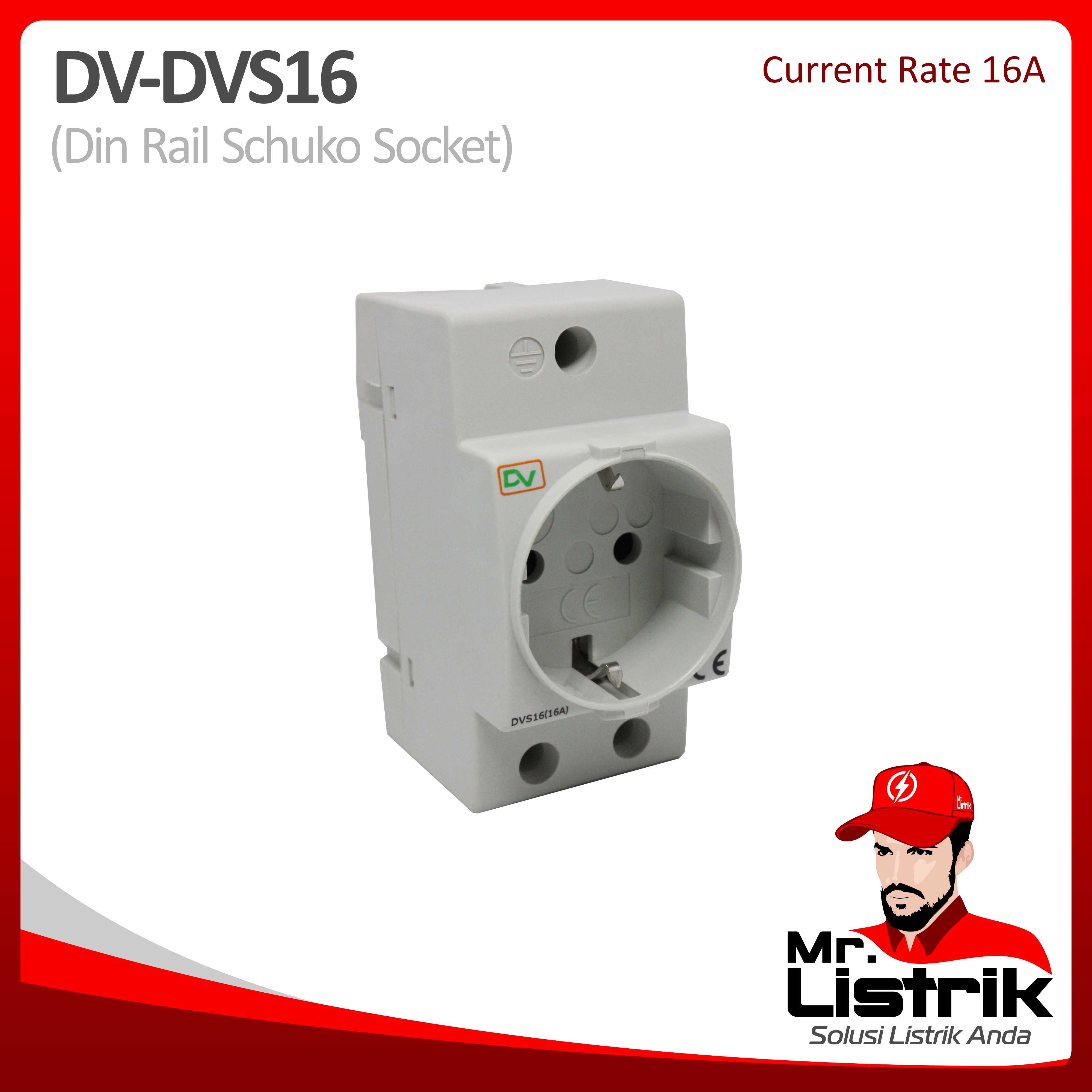 Din Rail Socket 16A DV DVS16