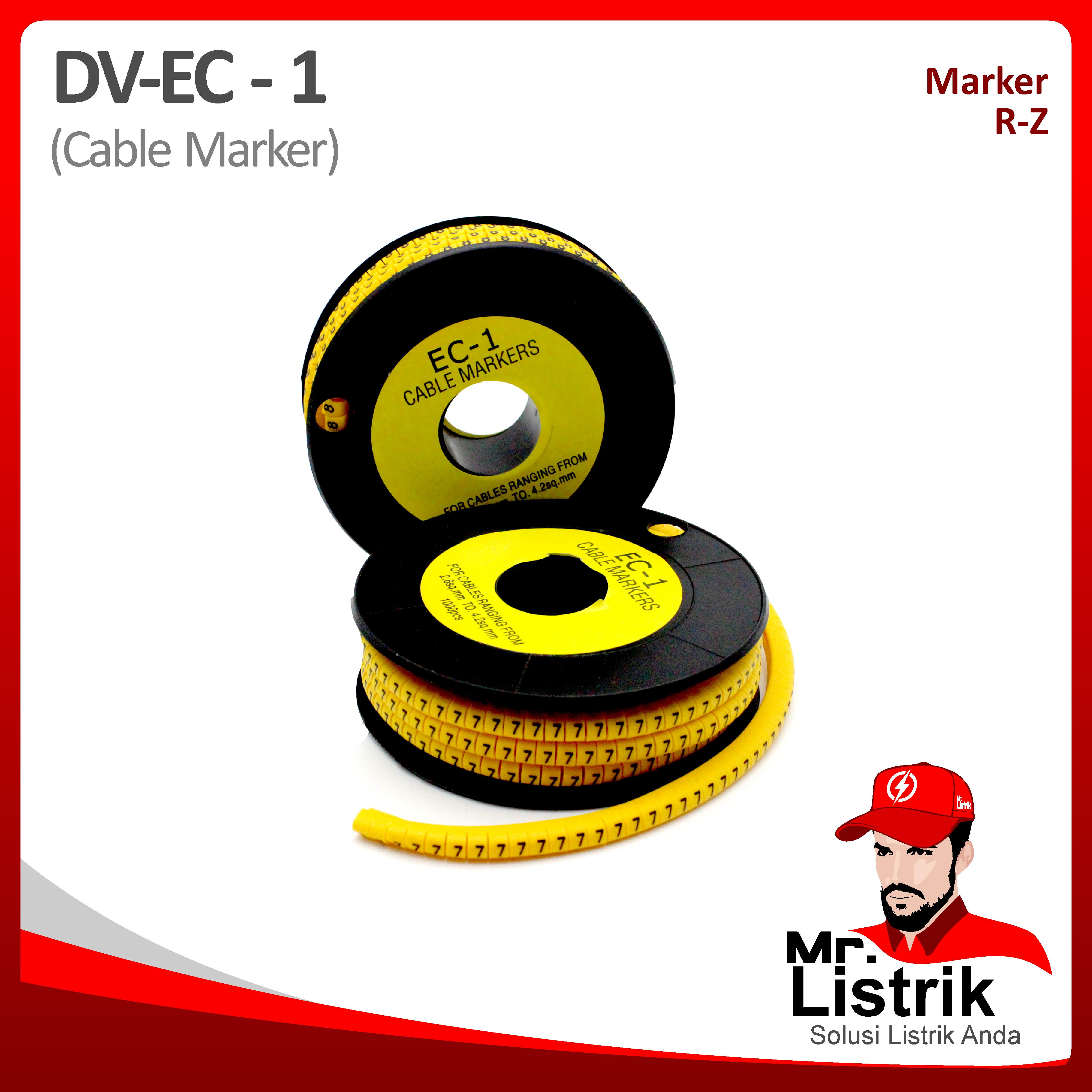 Cable Marker 3-4.2mm 0-9 R-Z + - DV EC-1