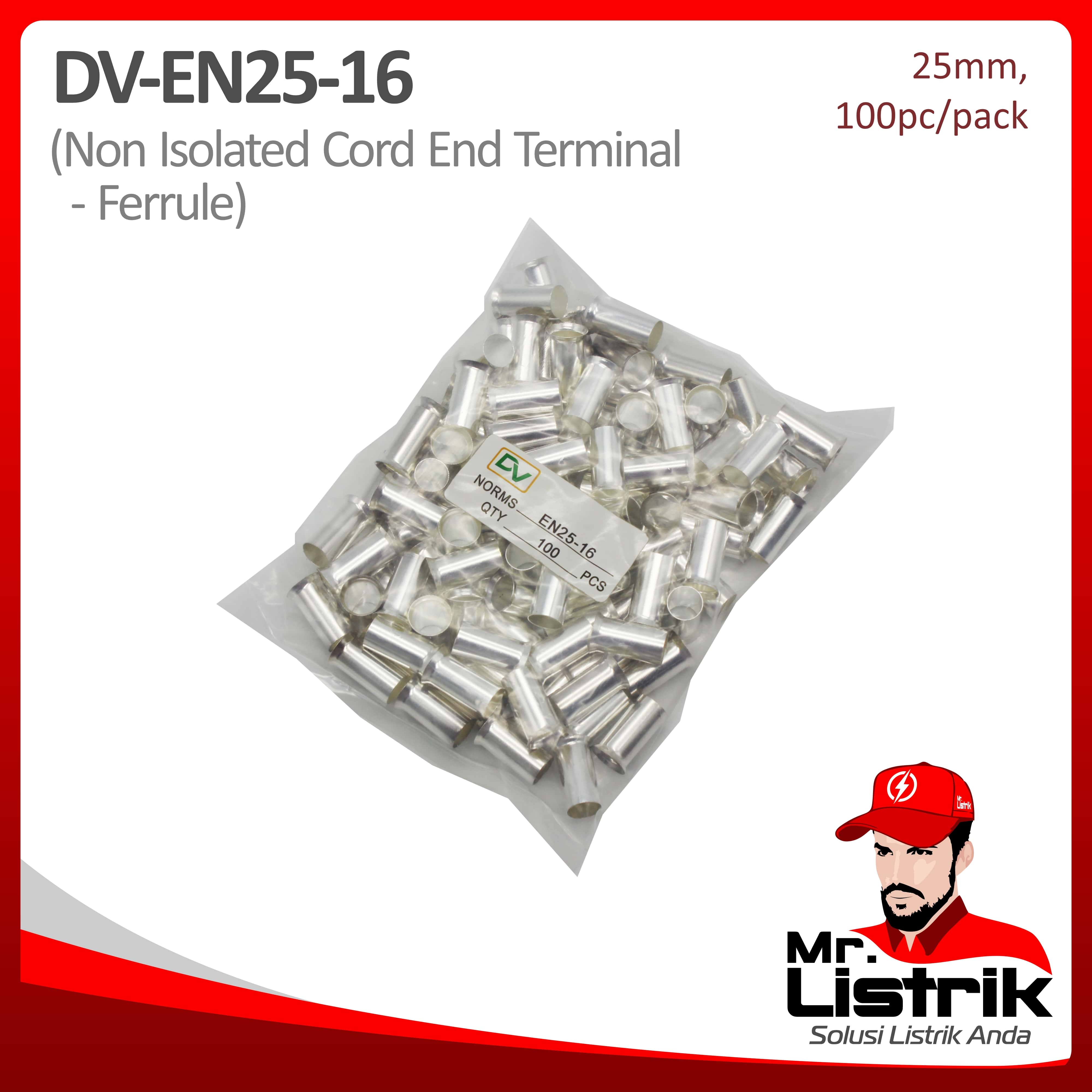 Non Insulated Skun Ferrules 25mm DV EN25-16