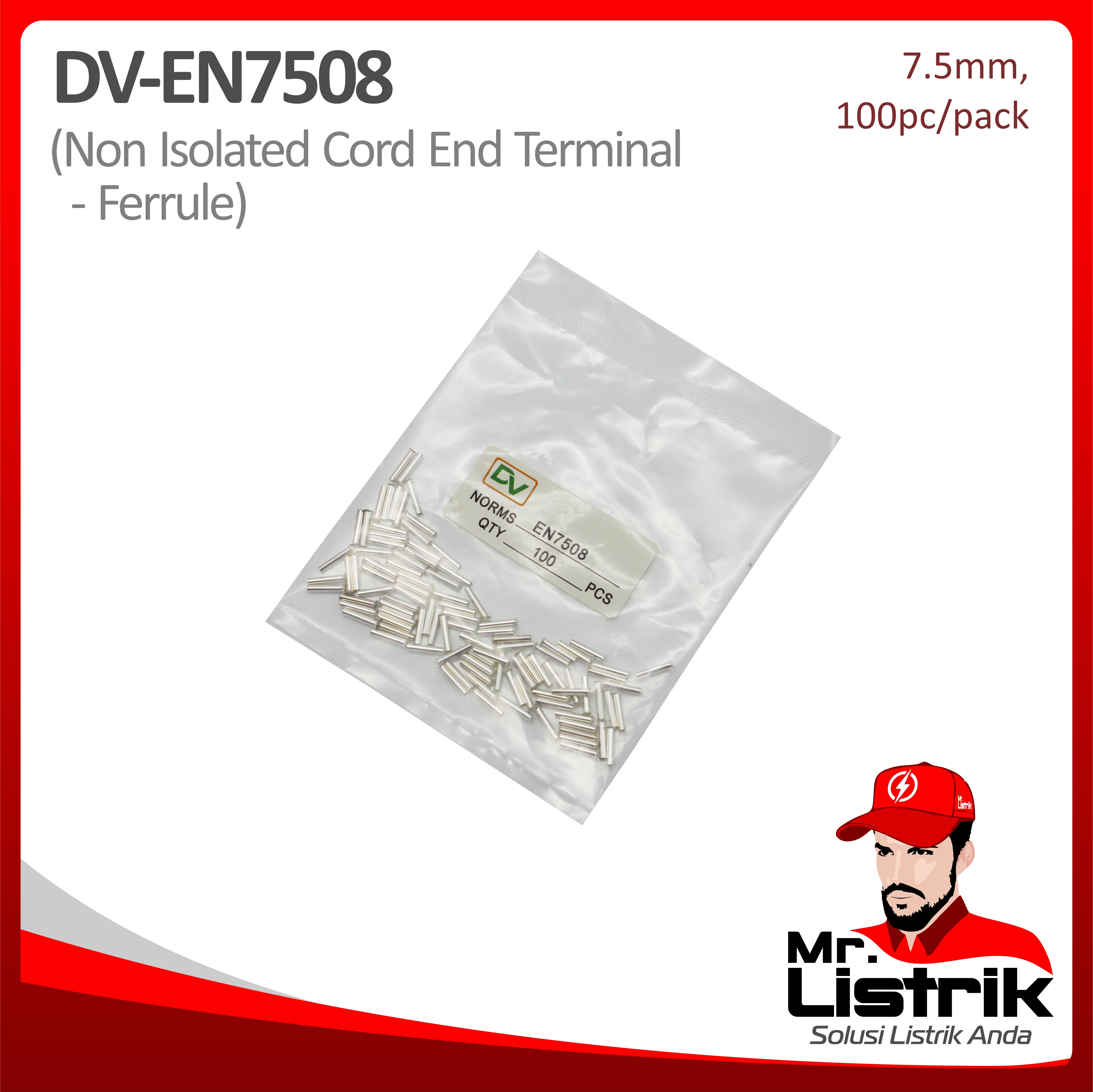 Non Insulated Skun Ferrules 0.75mm DV EN7508