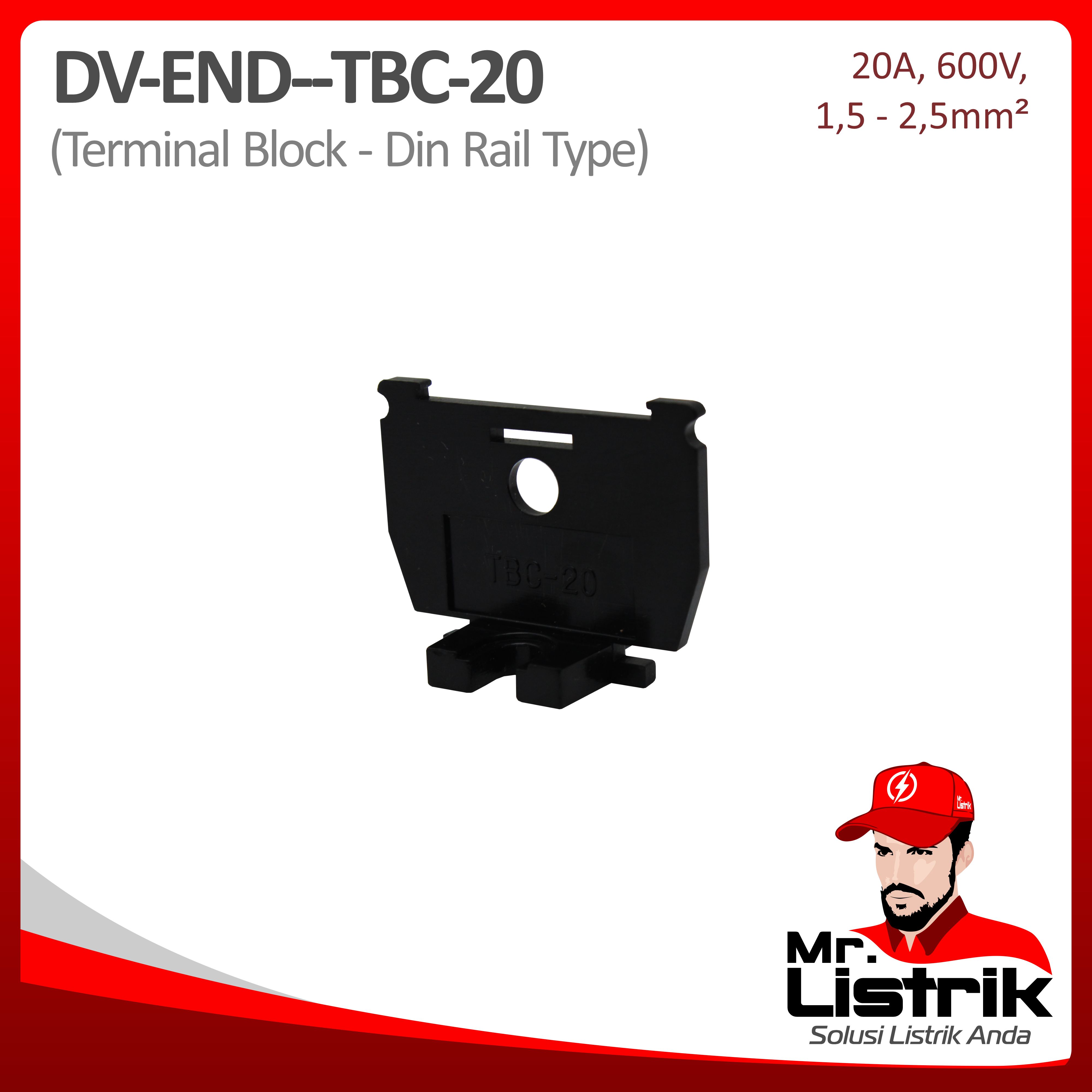 End Terminal Block TBC Series 20A DV End-TBC-20