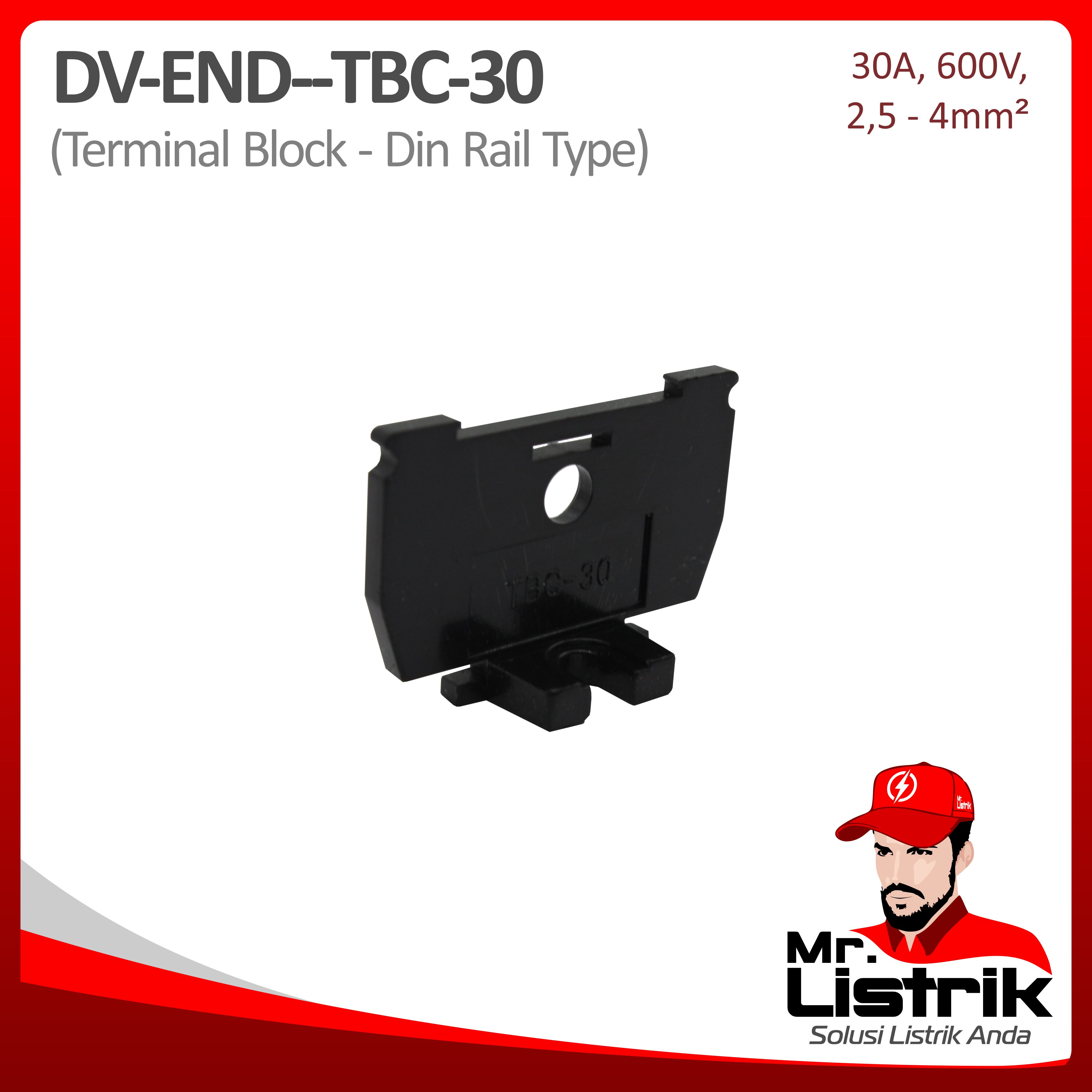 End Terminal Block TBC Series 30A DV End-TBC-30
