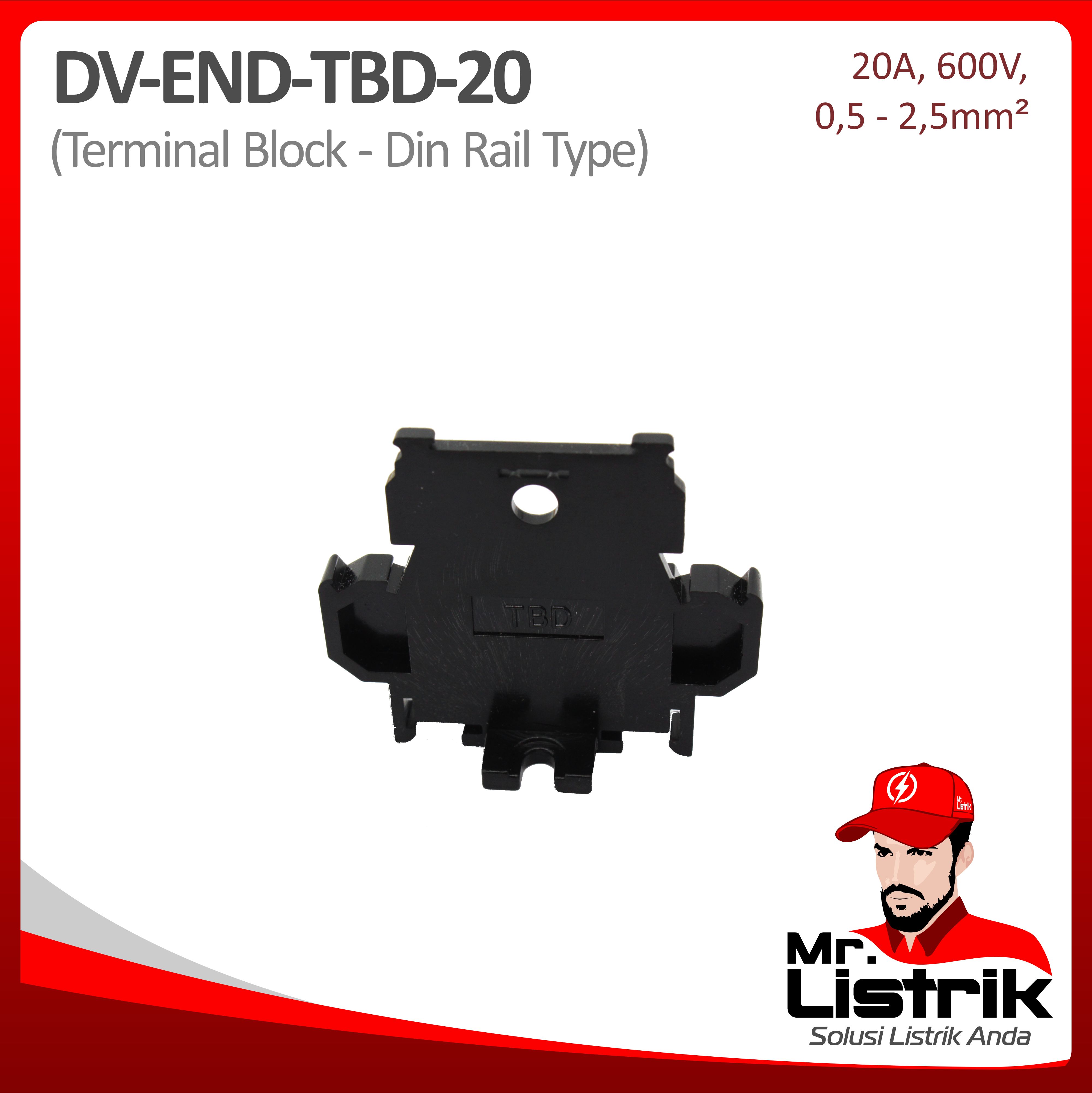 End Terminal Block TBD Series 20A DV End-TBD-20