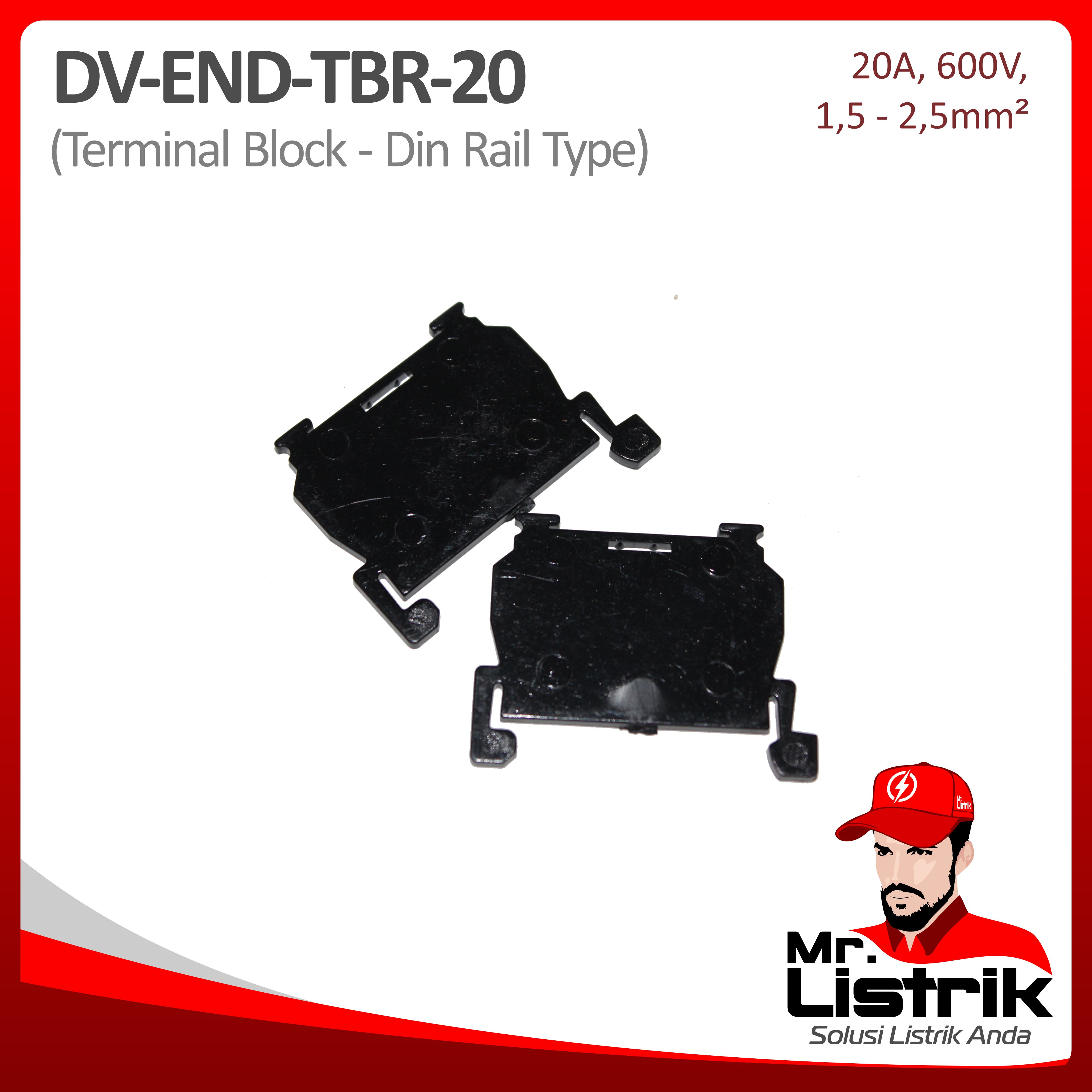 End Terminal Block TBR Series 20A DV End-TBR-20
