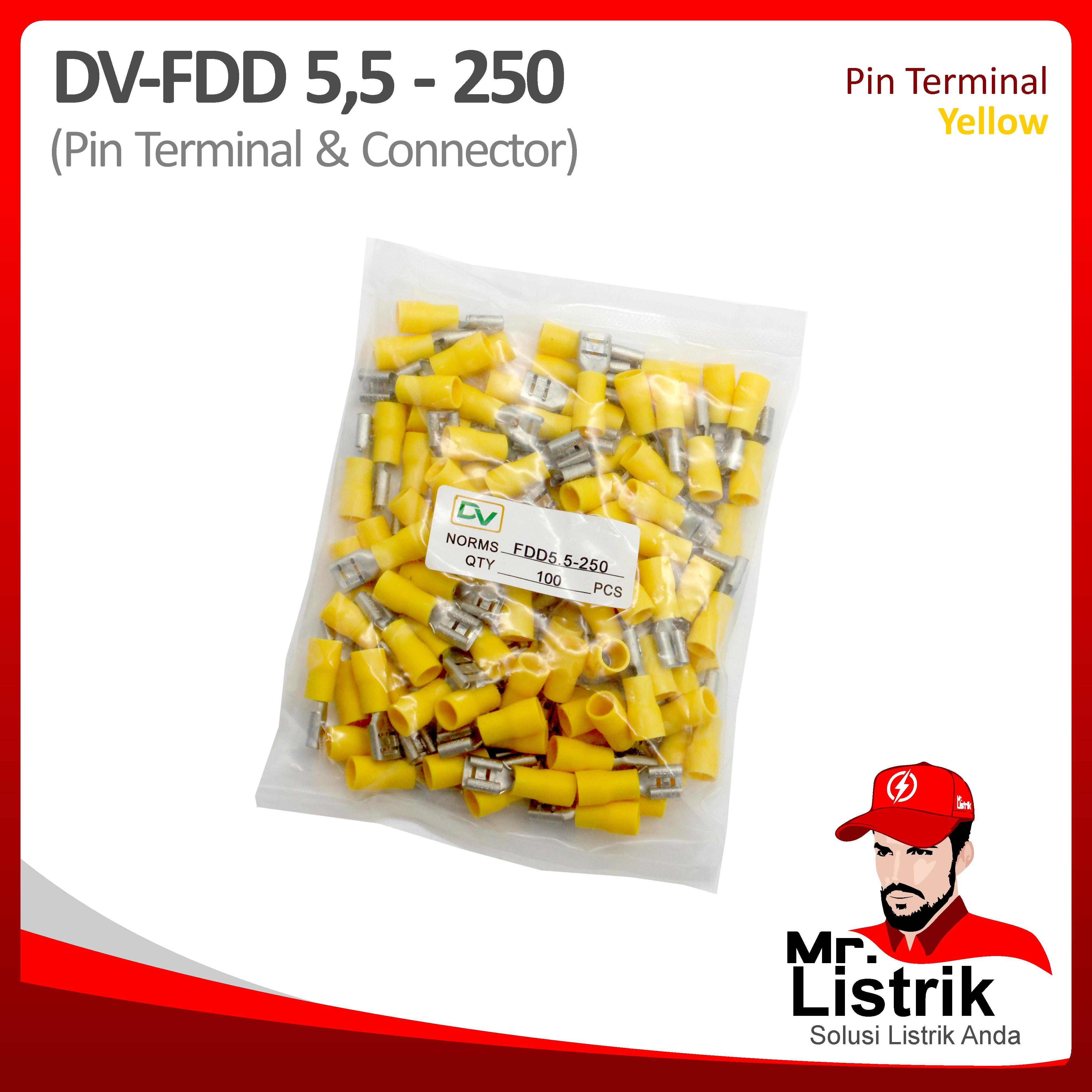 Female Disconnect 4-6mm Yellow DV FDD5.5-250