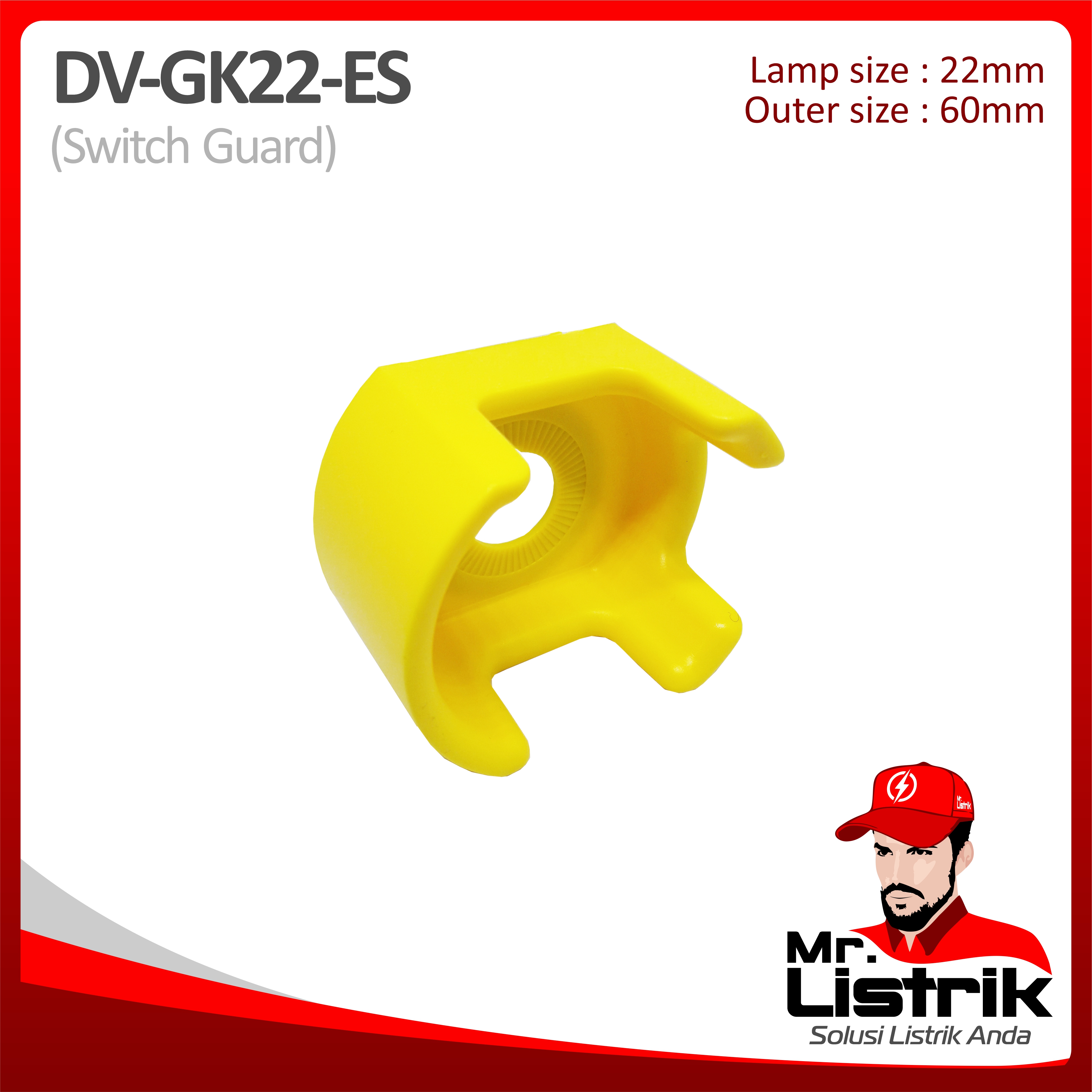 Switch Guard Push Button 22mm DV Yellow GK22-ES