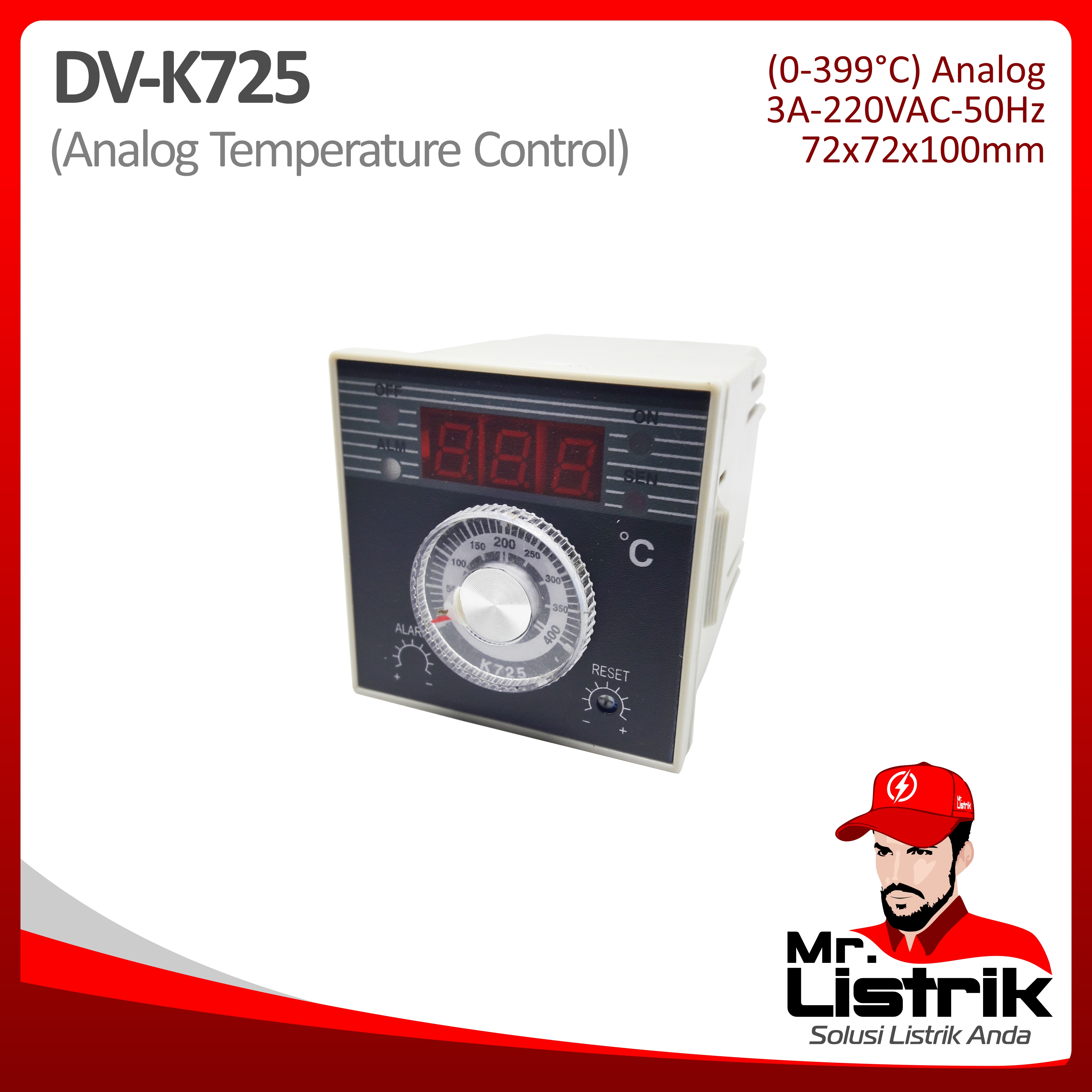 Analog Temperature Control 72x72 DV K725