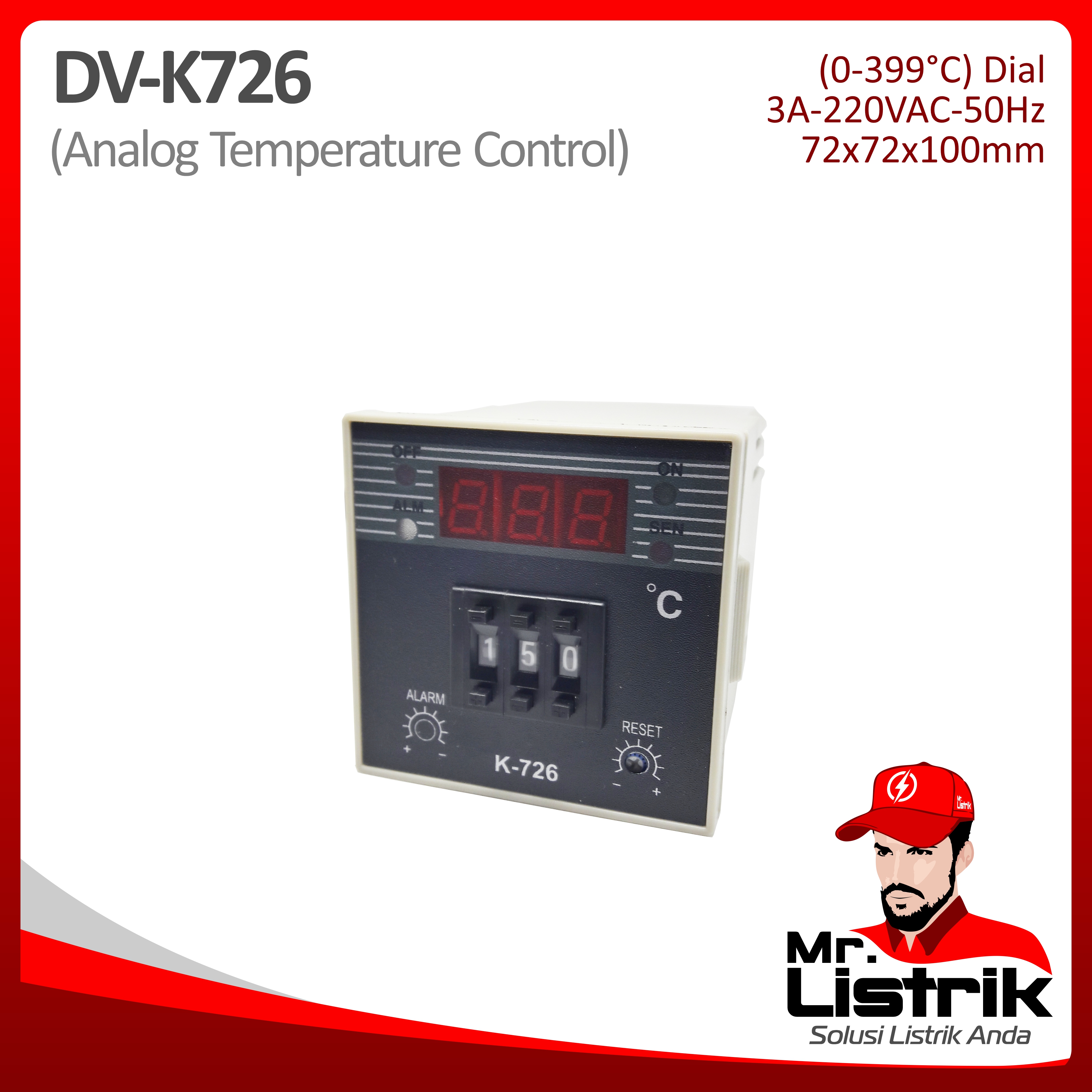 Digital Temperature Control 72x72 DV K726