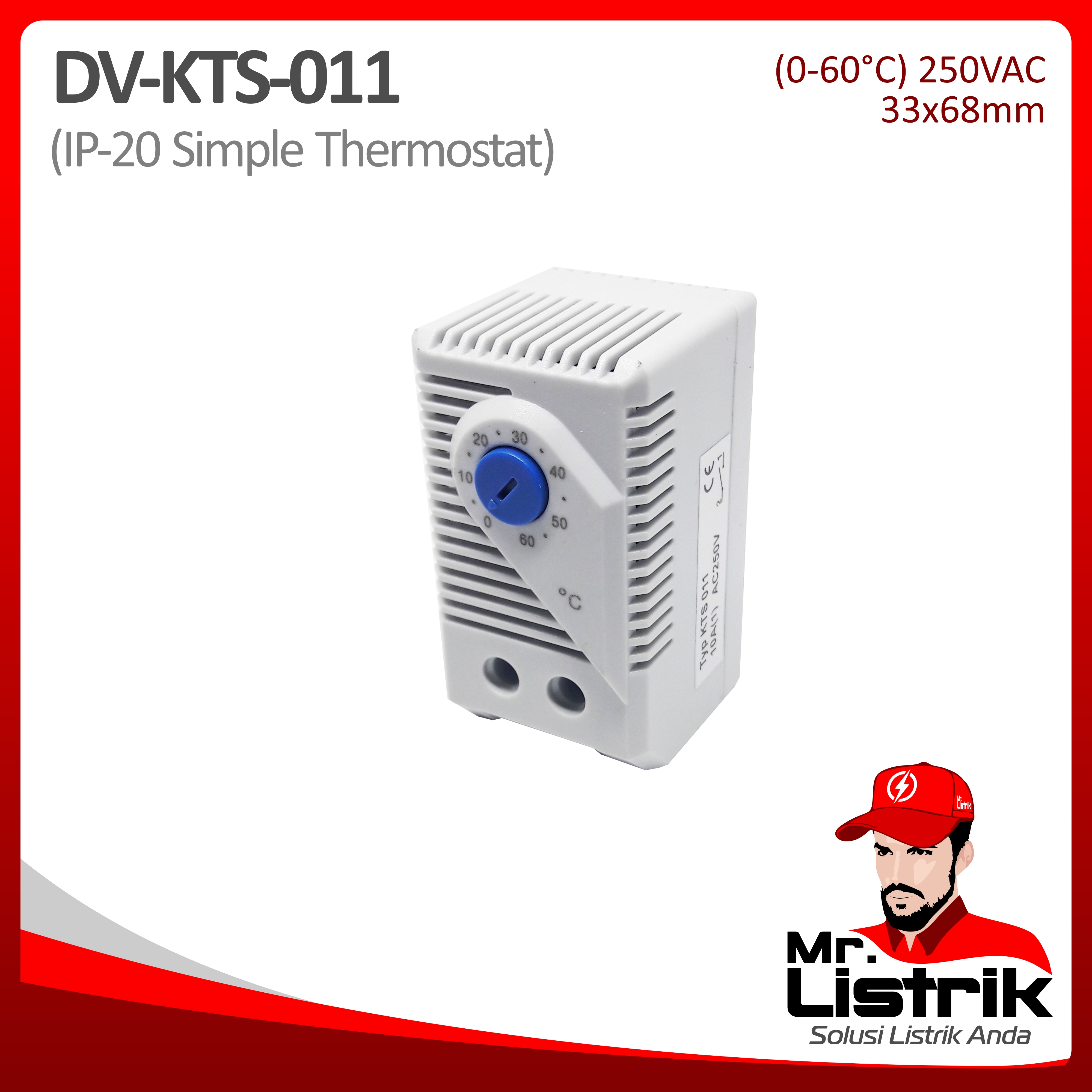 Simple Thermostat 0-60 Celcius DV KTS-011