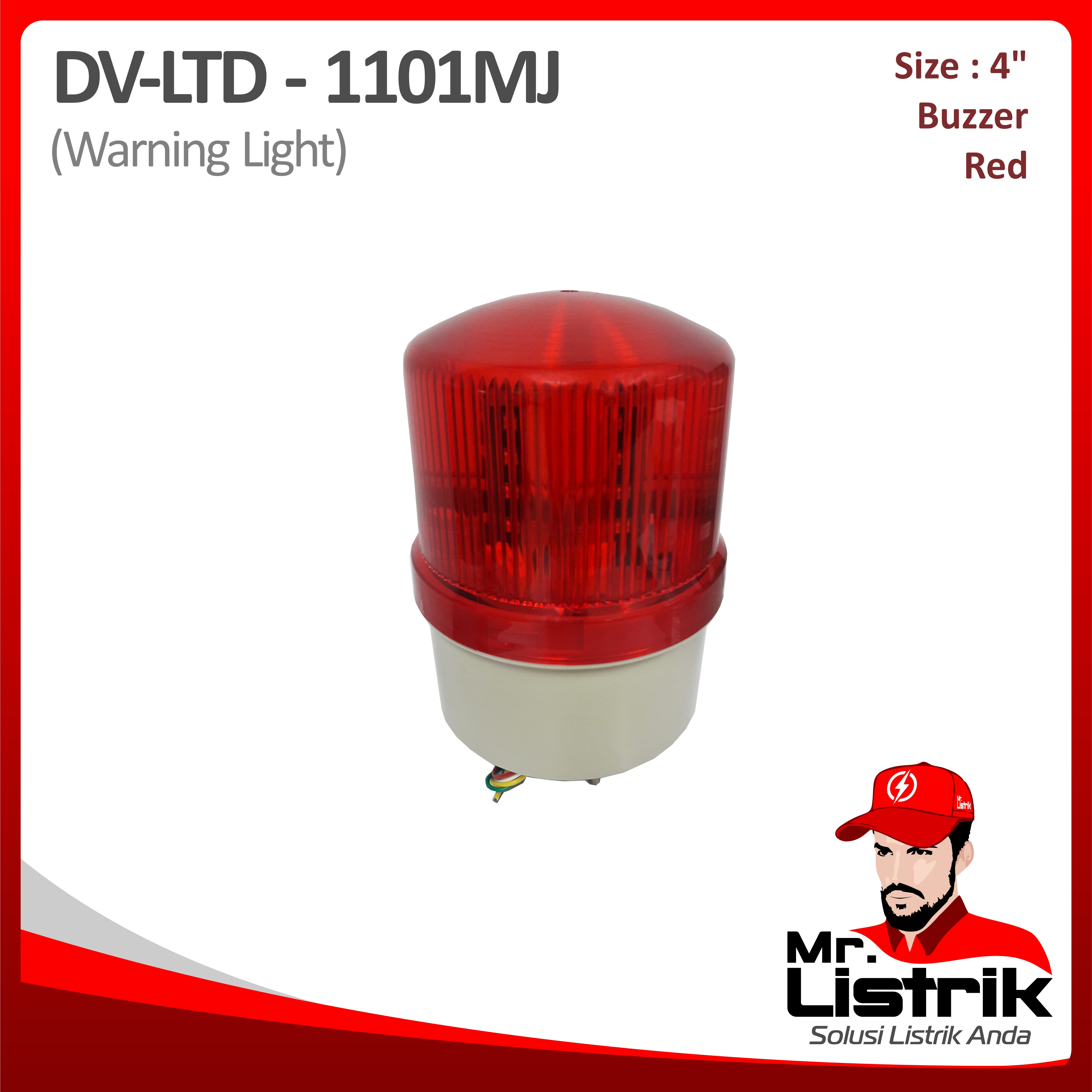 Warning Light LED Multifunction Buzzer 4 Inch Multivoltage DV LTD-1101MJ