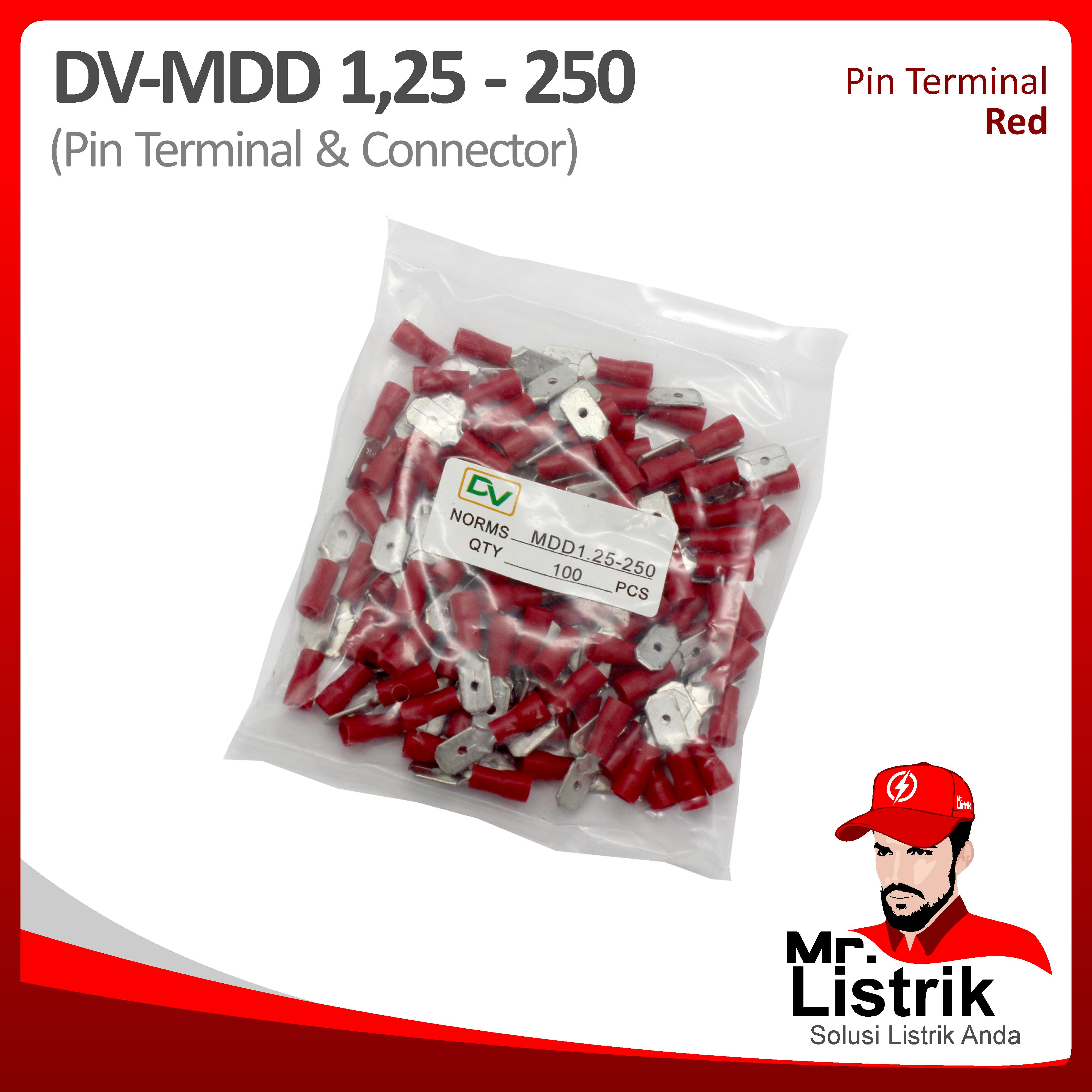 Male Disconnect 0.5-1.5mm Red DV MDD1.25-250