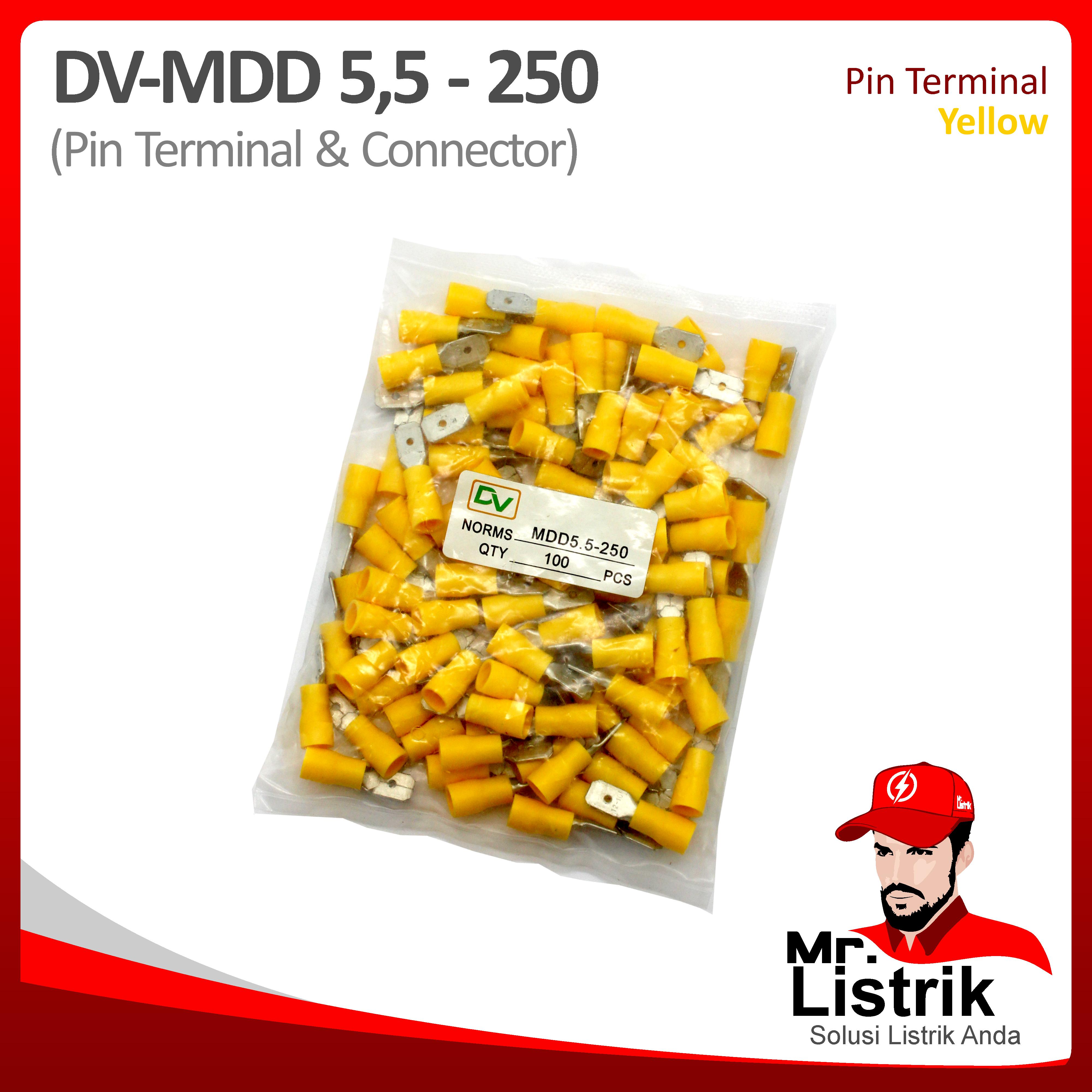 Male Disconnect 4-6mm Yellow DV MDD5.5-250