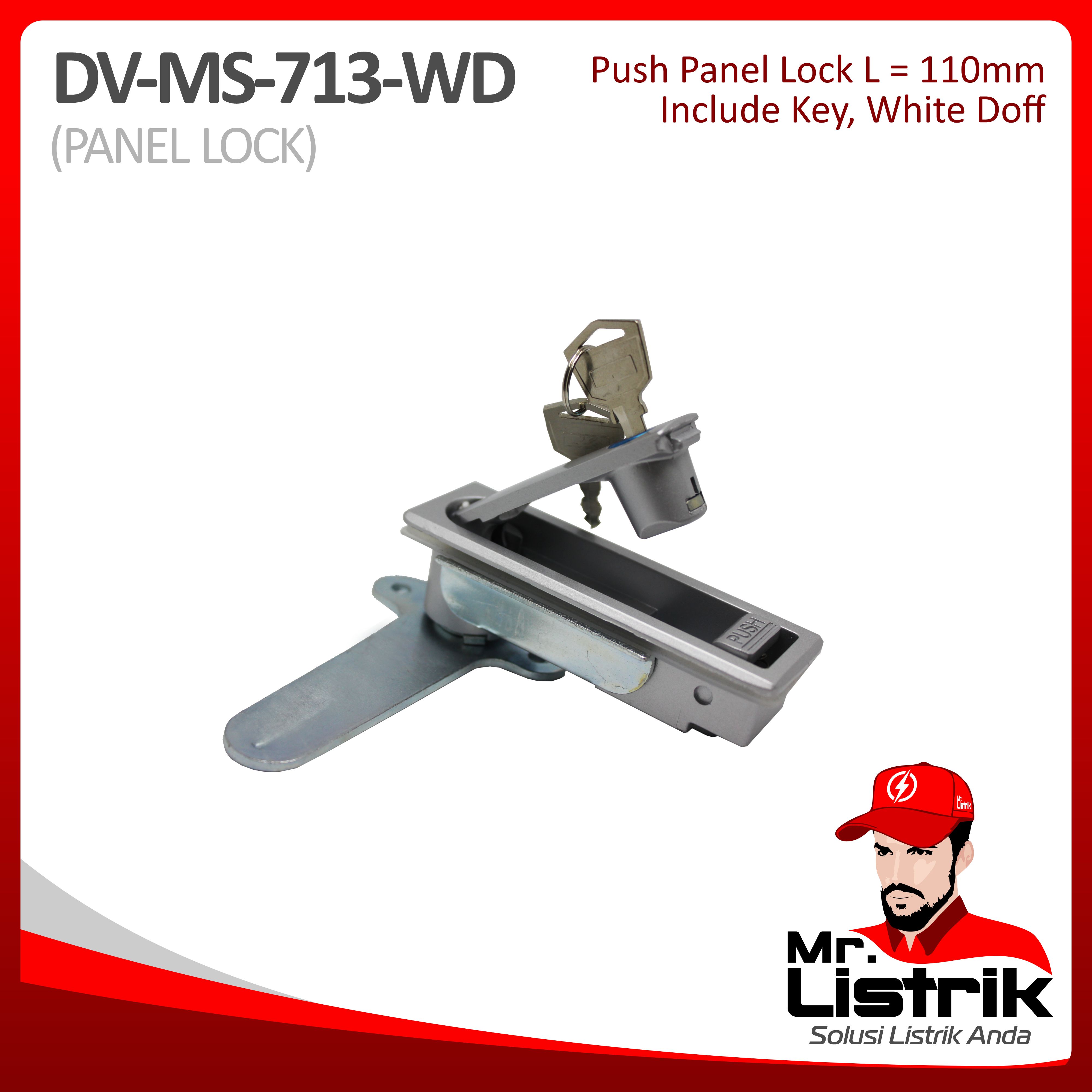 Push Panel Lock 110mm With Key White Doff DV MS-713-WD