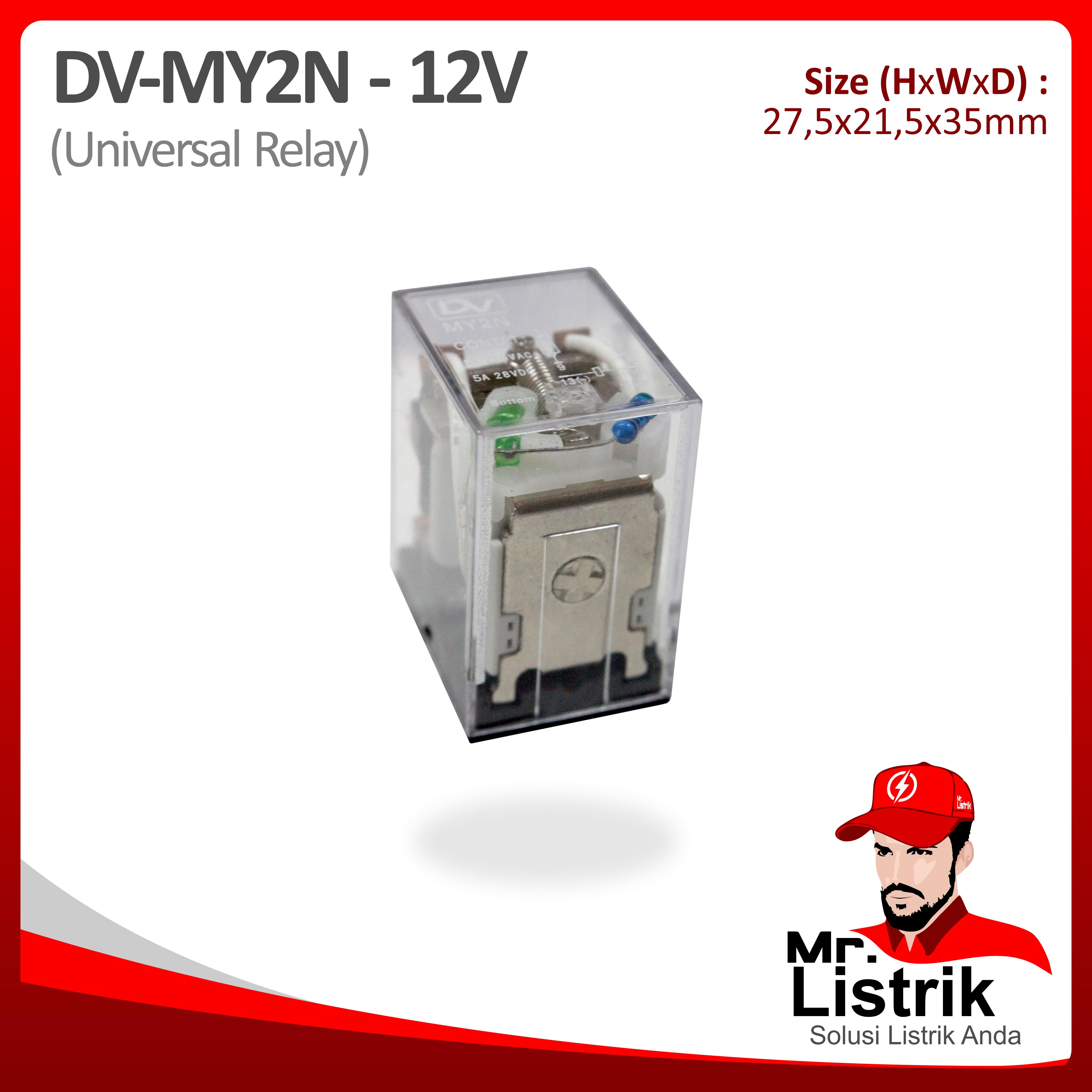 Relay 8 Pin 2 Pole 12VDC DV MY2N-12