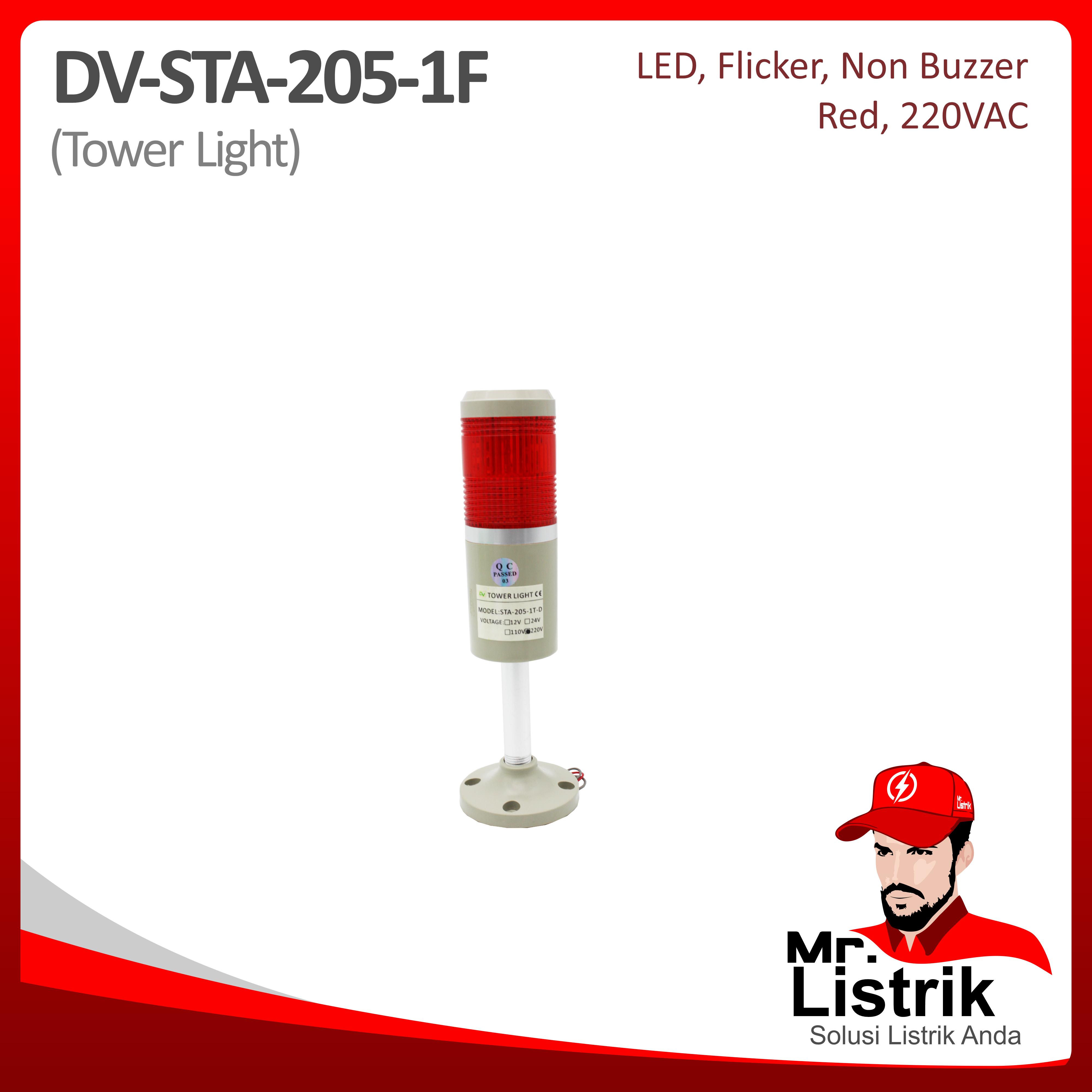 Tower Light LED Flicker Red DV STA-205-1F