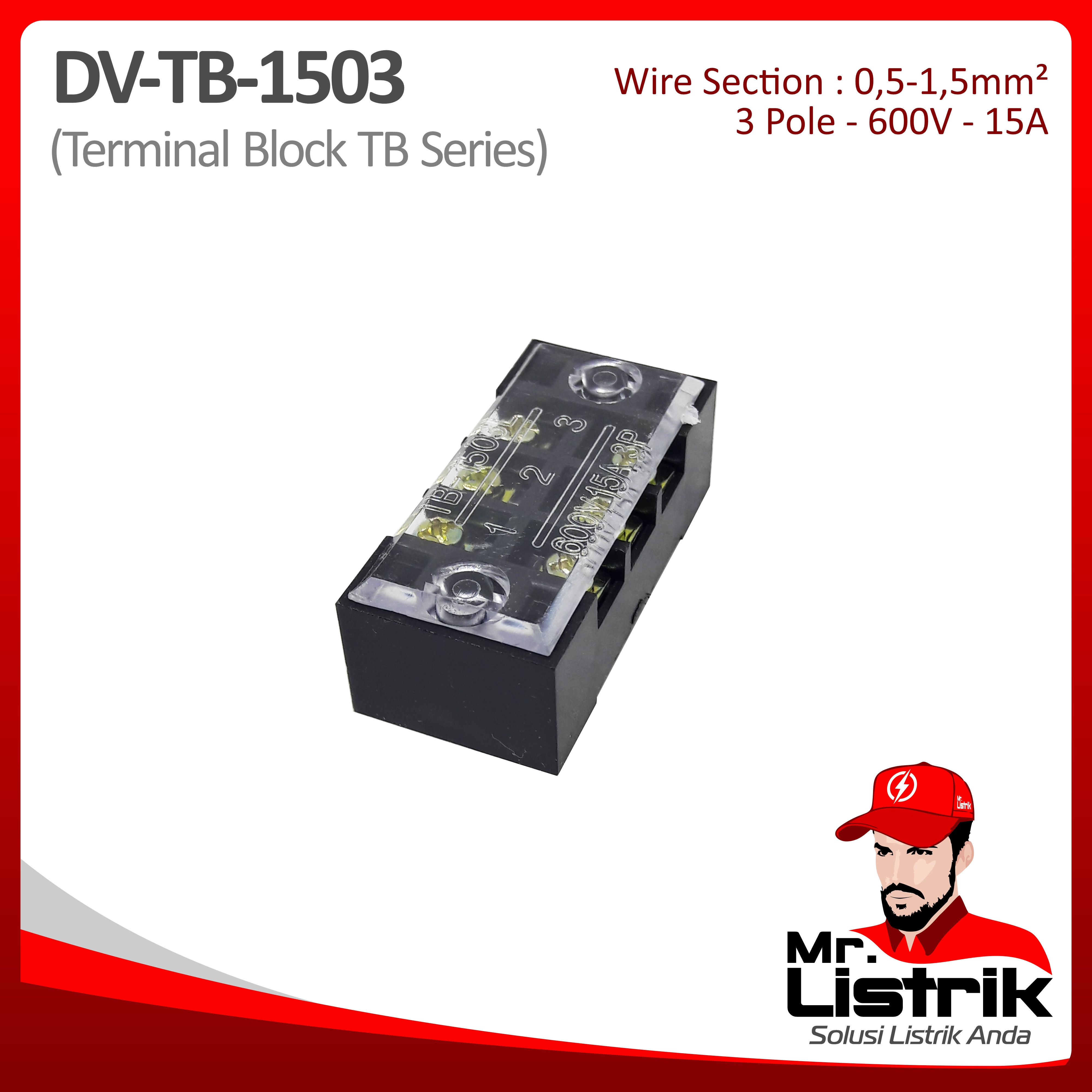 Terminal Block TB Series 3P 15A DV TB-1503