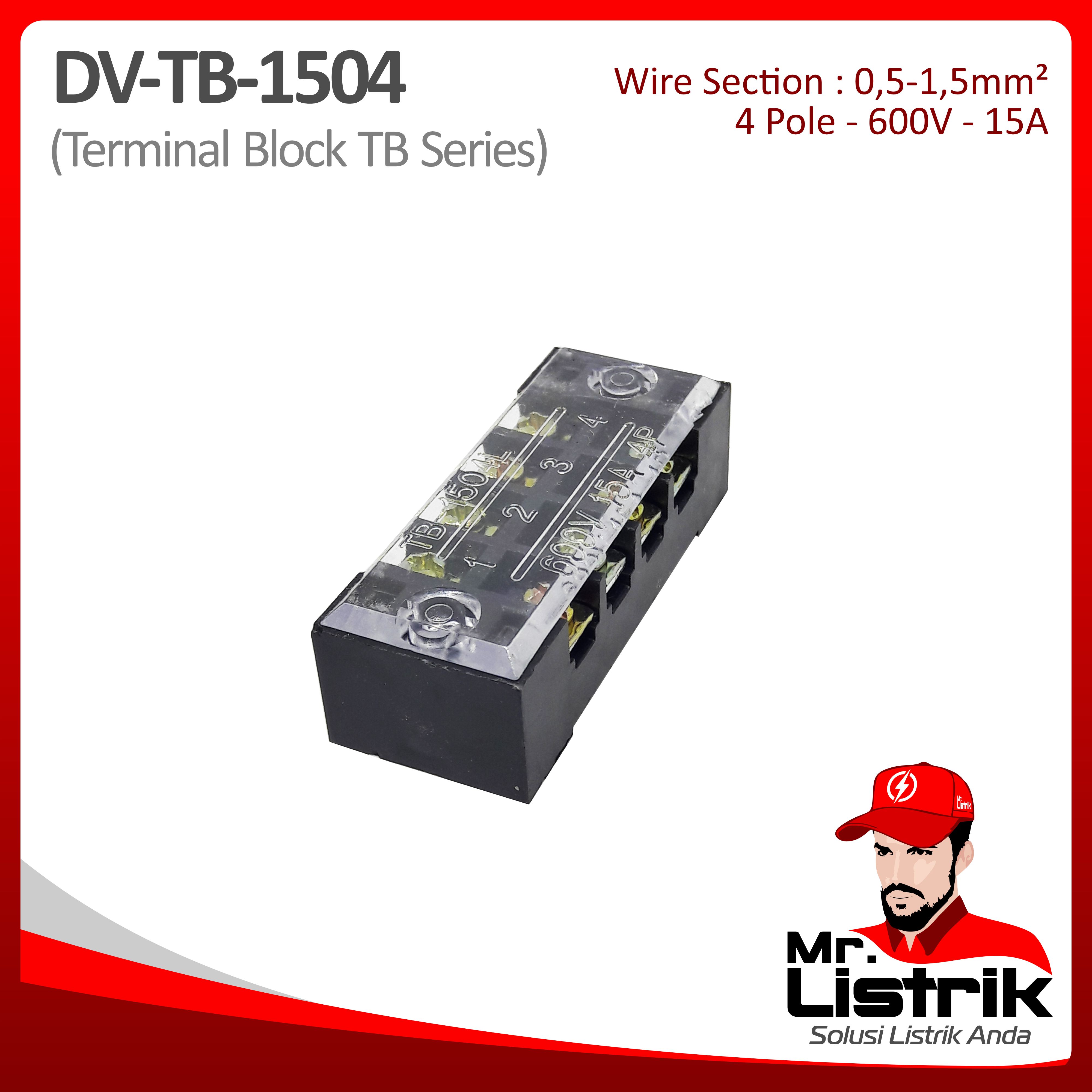 Terminal Block TB Series 4P 15A DV TB-1504