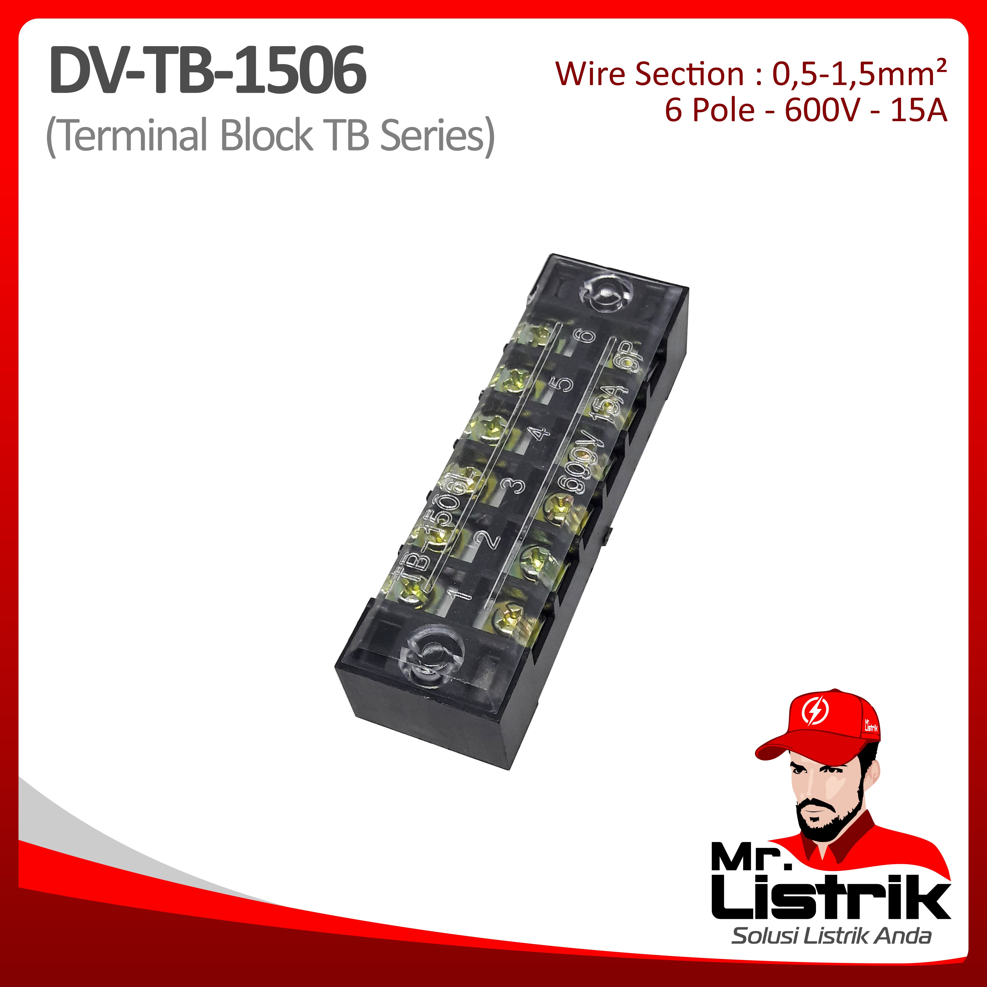 Terminal Block TB Series 6P 15A DV TB-1506