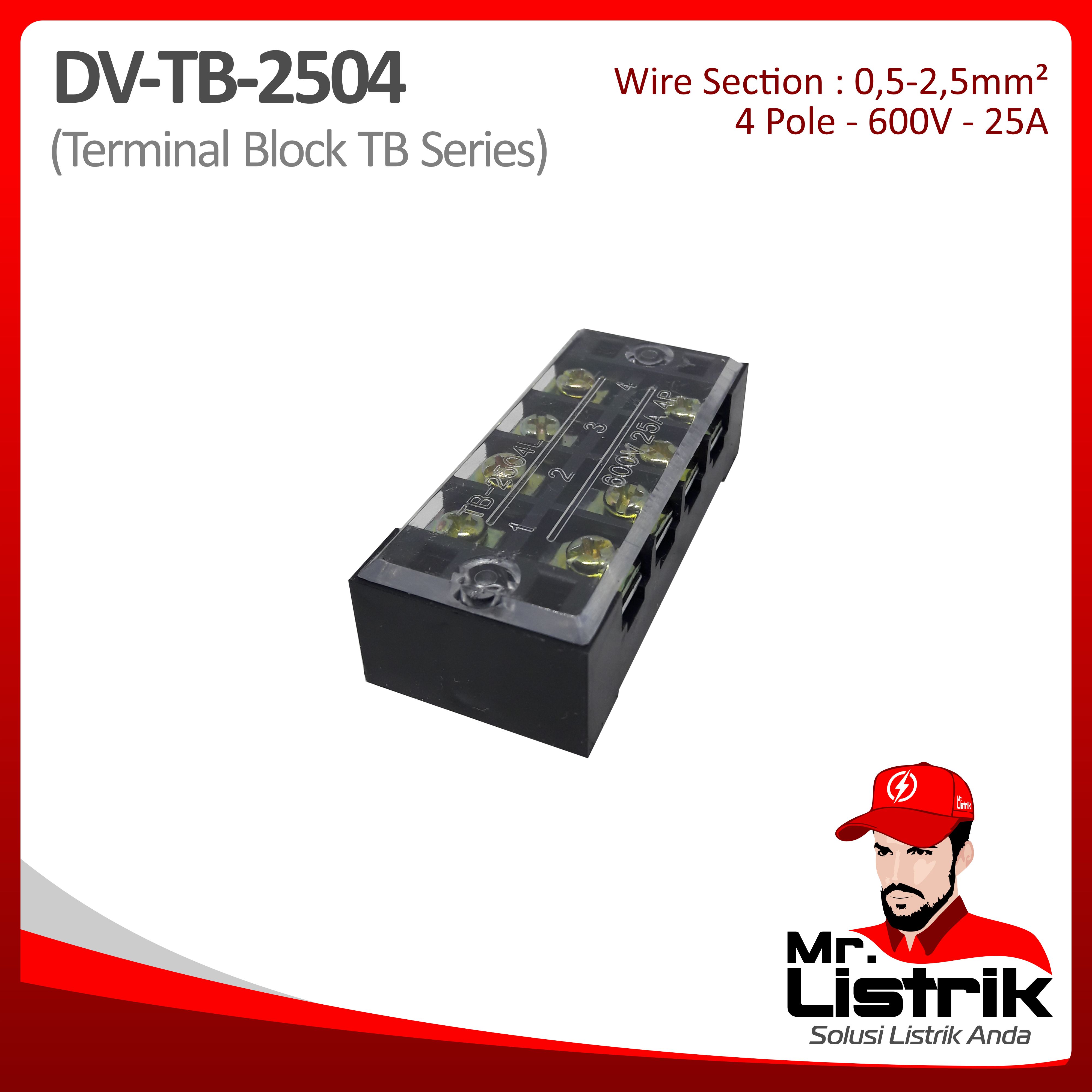 Terminal Block TB Series 4P 25A DV TB-2504
