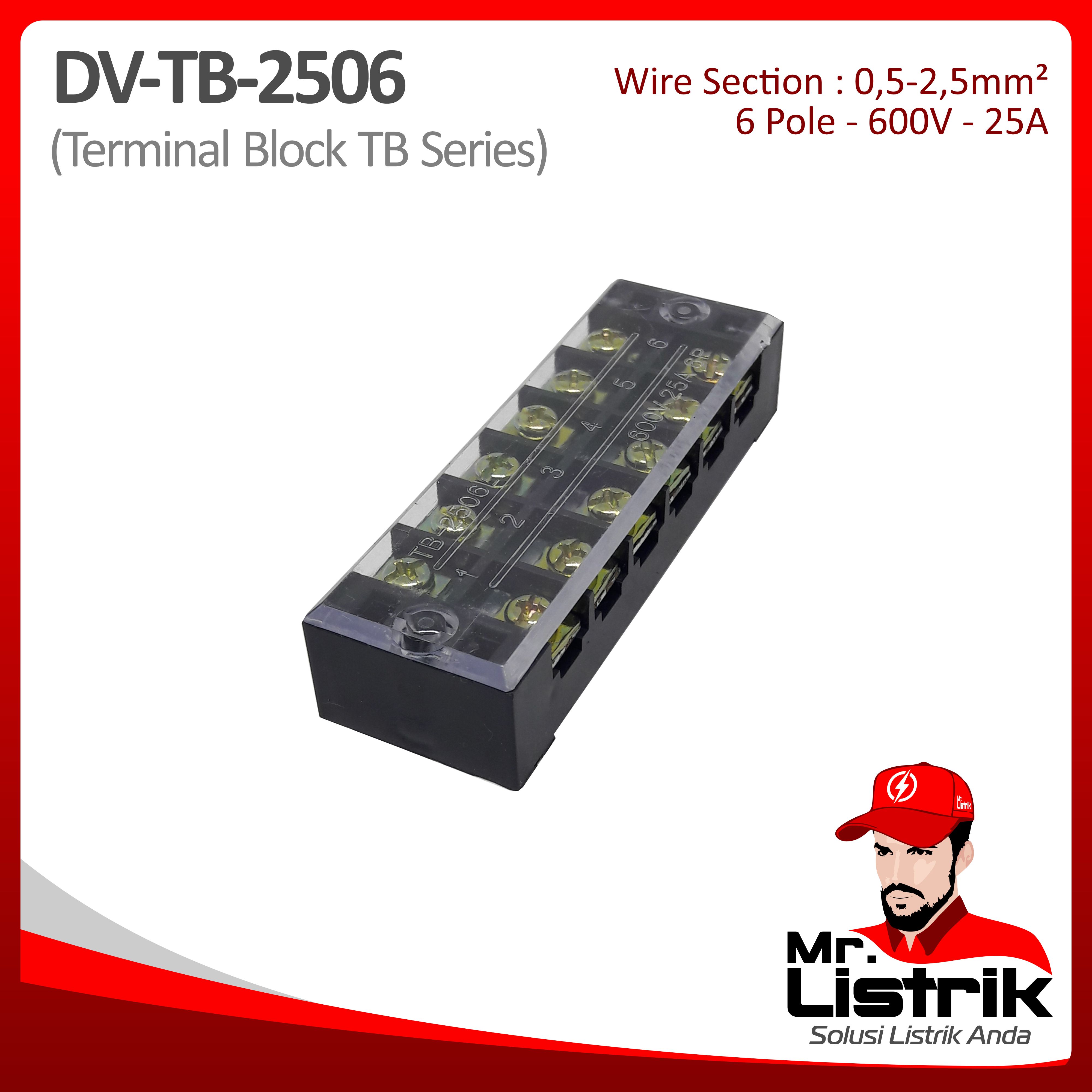 Terminal Block TB Series 6P 25A DV TB-2506