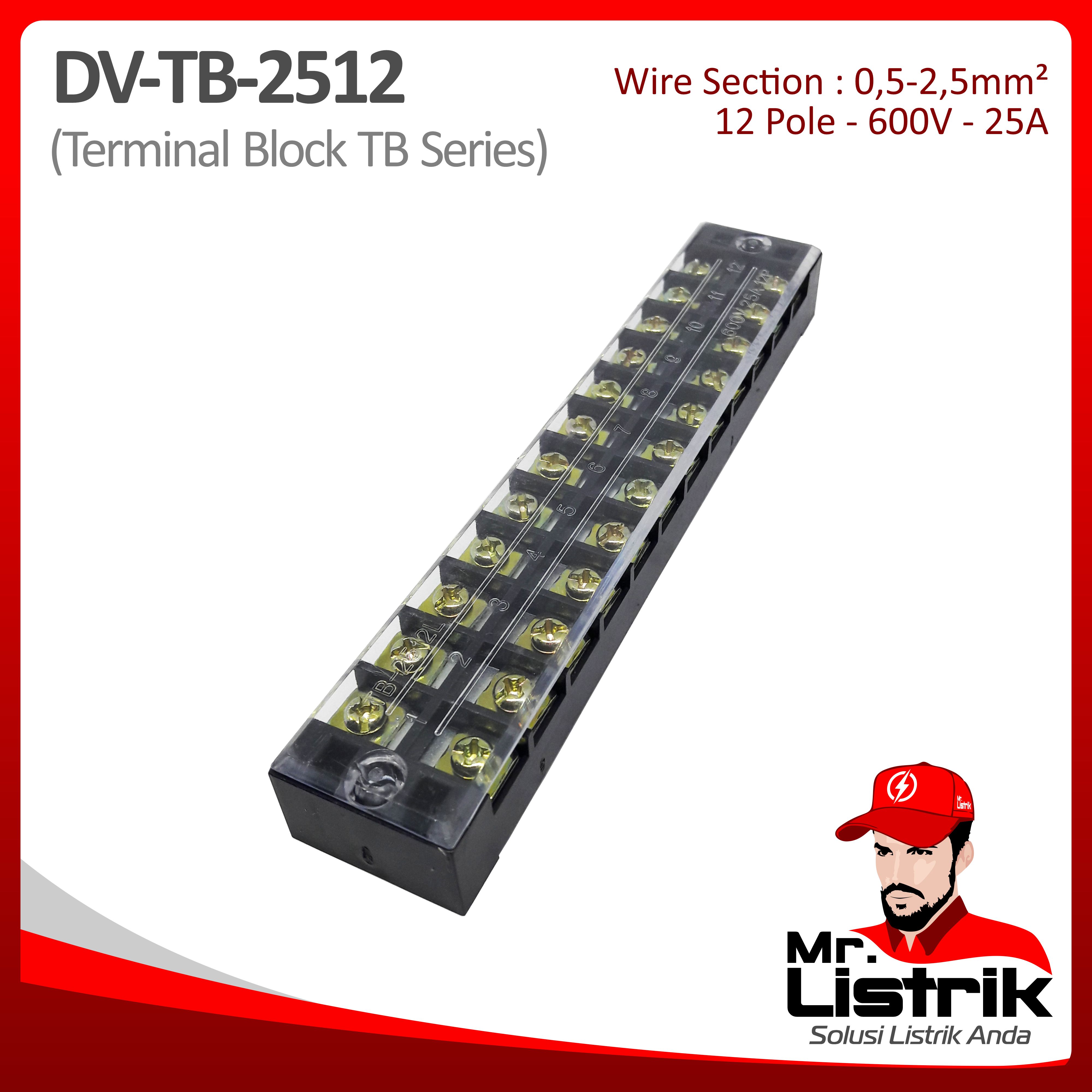 Terminal Block TB Series 12P 25A DV TB-2512