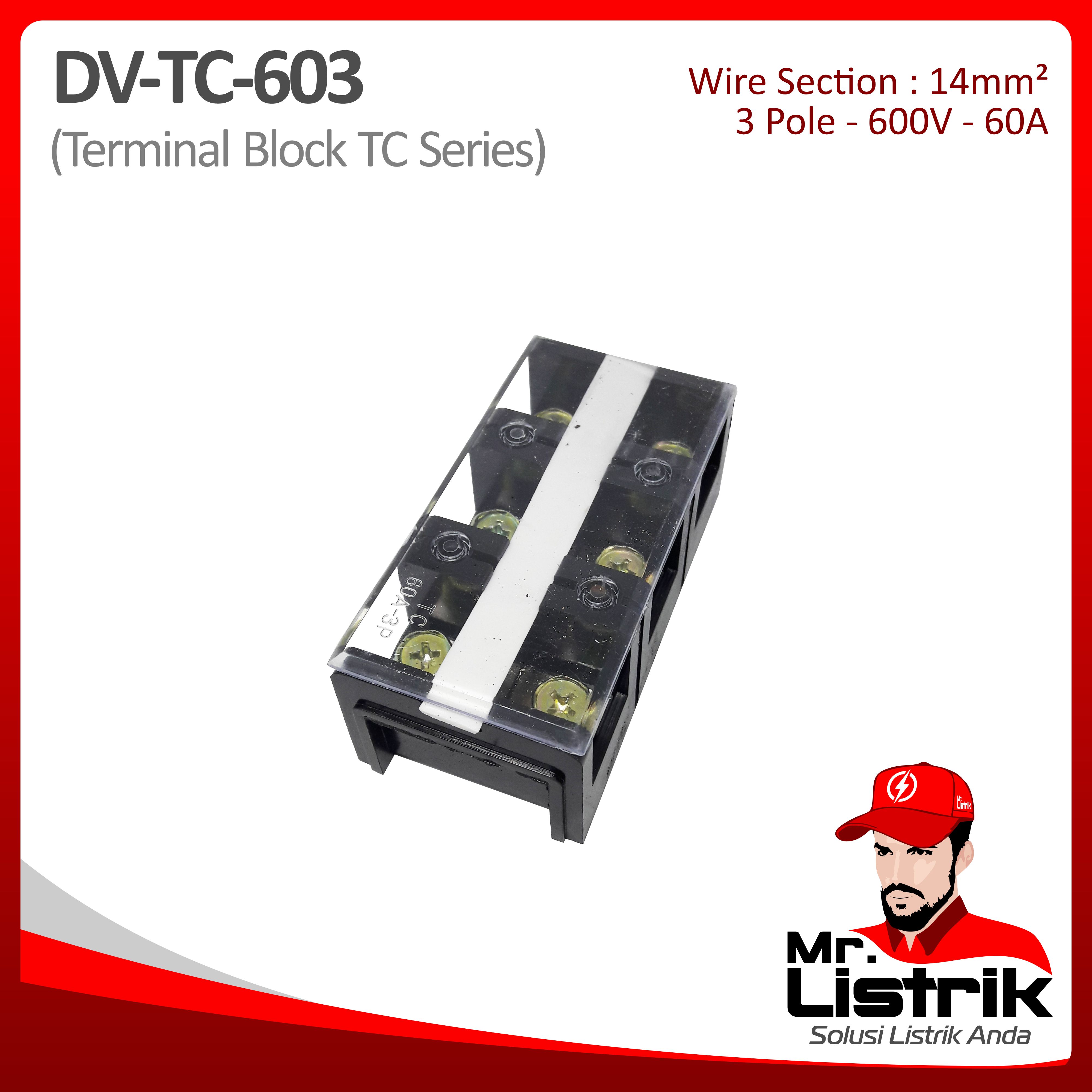 Terminal Block TC Series 3P 60A DV TC-603