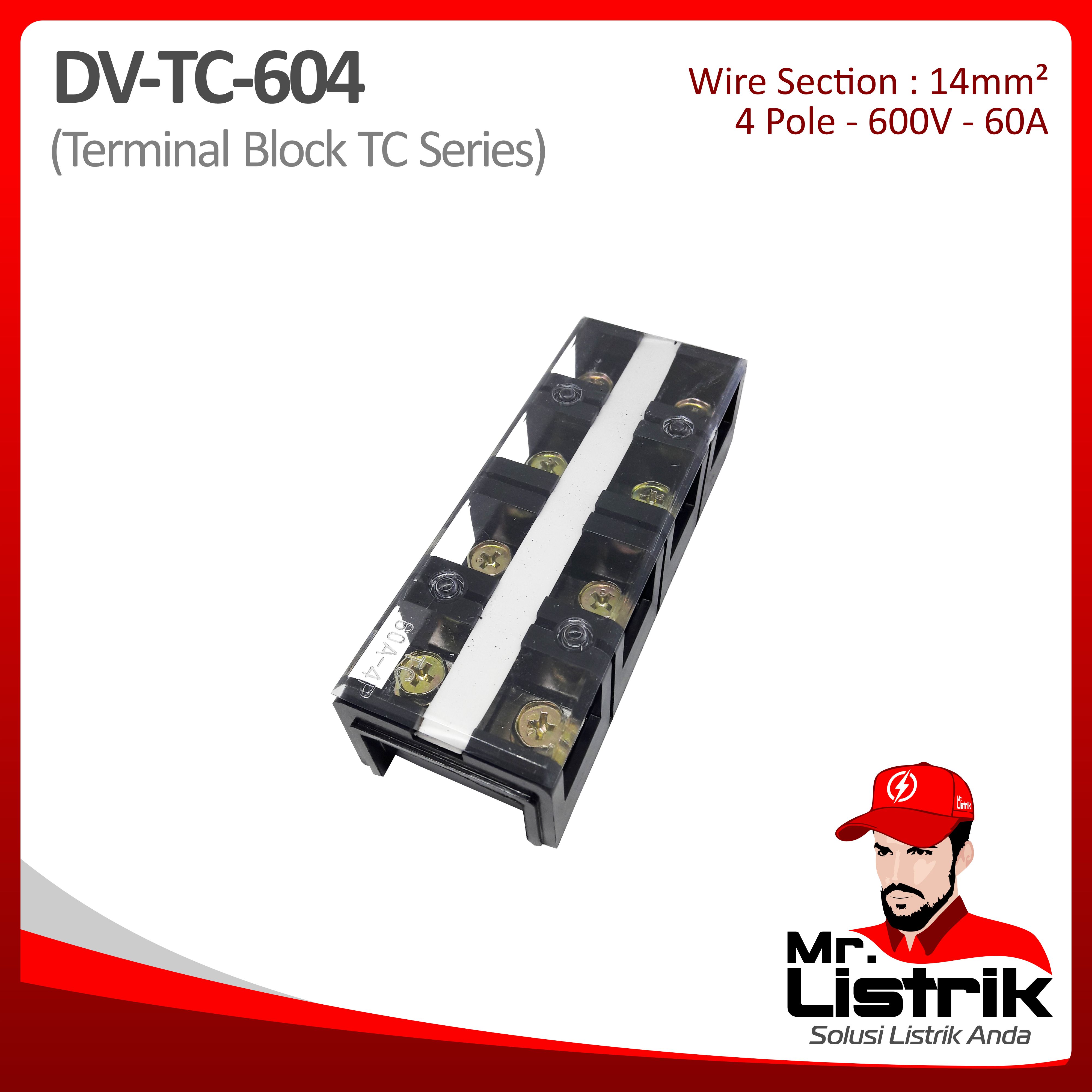 Terminal Block TC Series 4P 60A DV TC-604